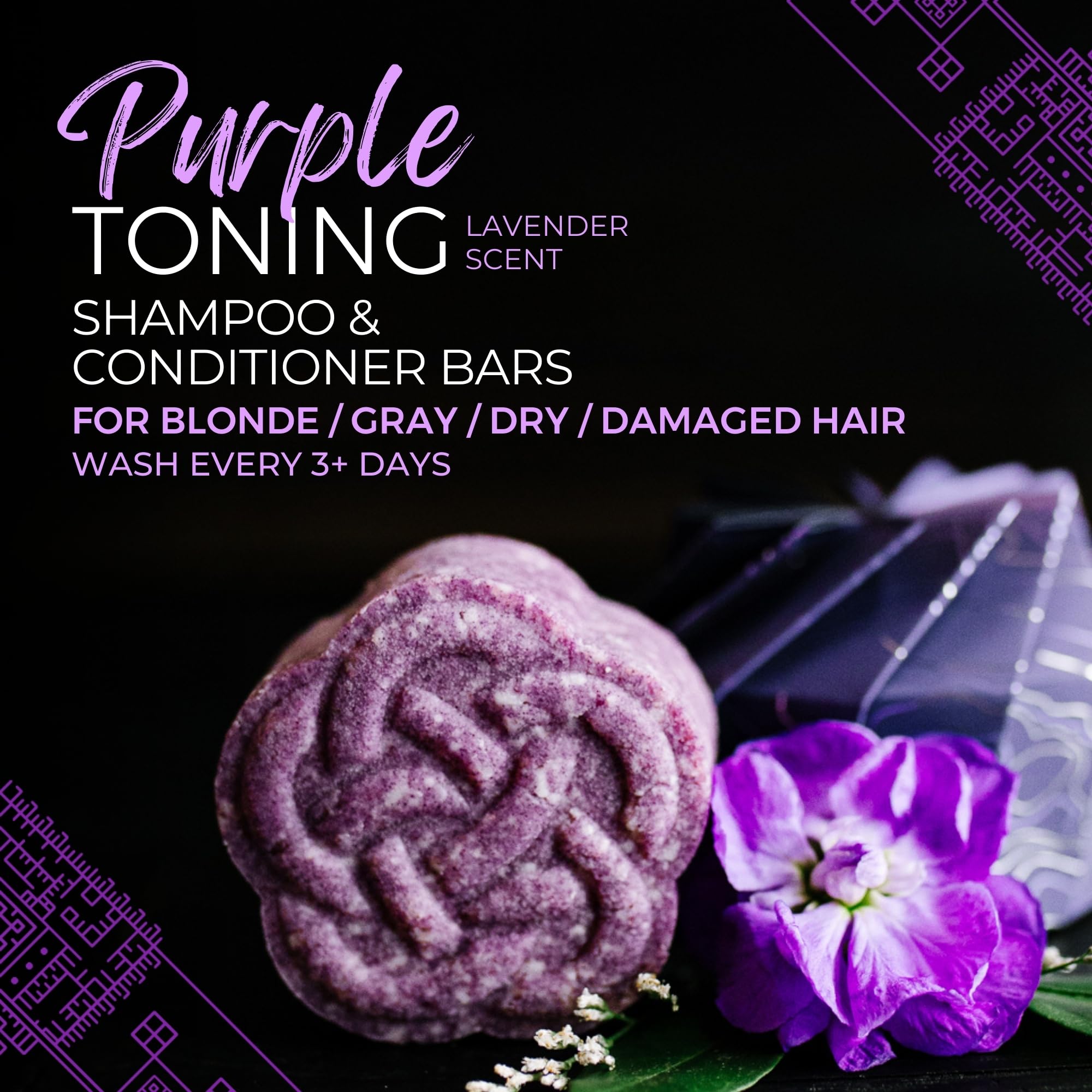 Viori Purple Shampoo Bar - Handcrafted with Longsheng Rice Water & Natural Ingredients - All Natural Shampoo Bar - Neutralizes Brassy Tones In Blonde Hair