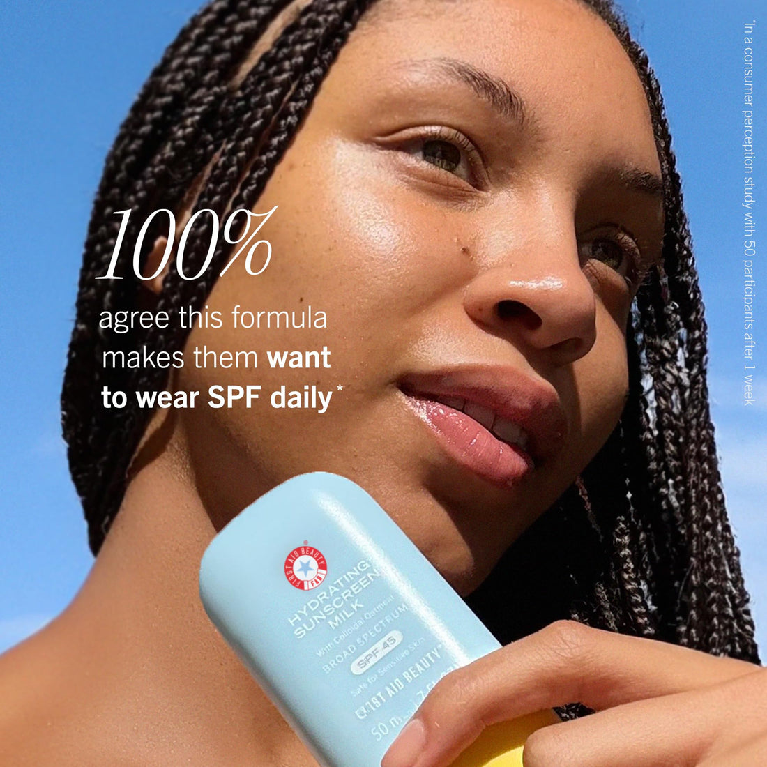 First Aid Beauty - Hydrating Sunscreen Milk with Colloidal Oatmeal, Broad Spectrum SPF 45, Non-comedogenic SPF Formula Helps Nourish Skin with Organic UV Filters & Glycerin, 24-hour Hydration, 1.7 oz