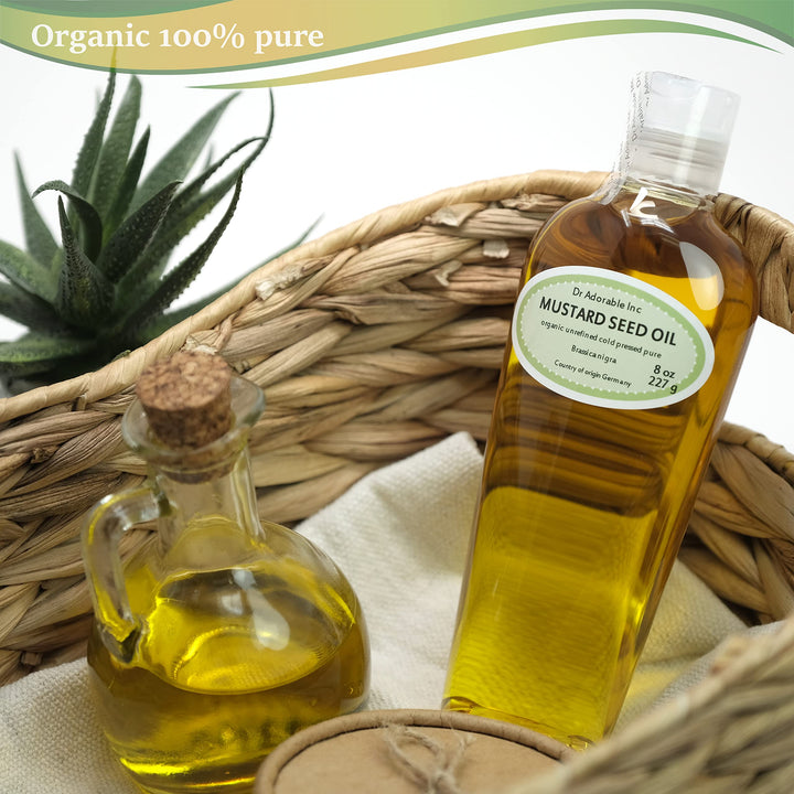 Dr Adorable - 8 oz - Mustard Seed Oil - Unrefined 100% Pure Natural Premium Organic Cold Pressed