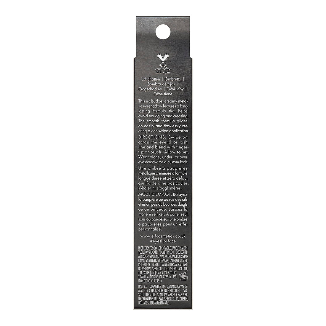 e.l.f. No Budge Shadow Stick, Long-Lasting Cream Eyeshadow Stick For High-Pigment, Metallic Color, Vegan & Cruelty-Free, Perfect Pearl