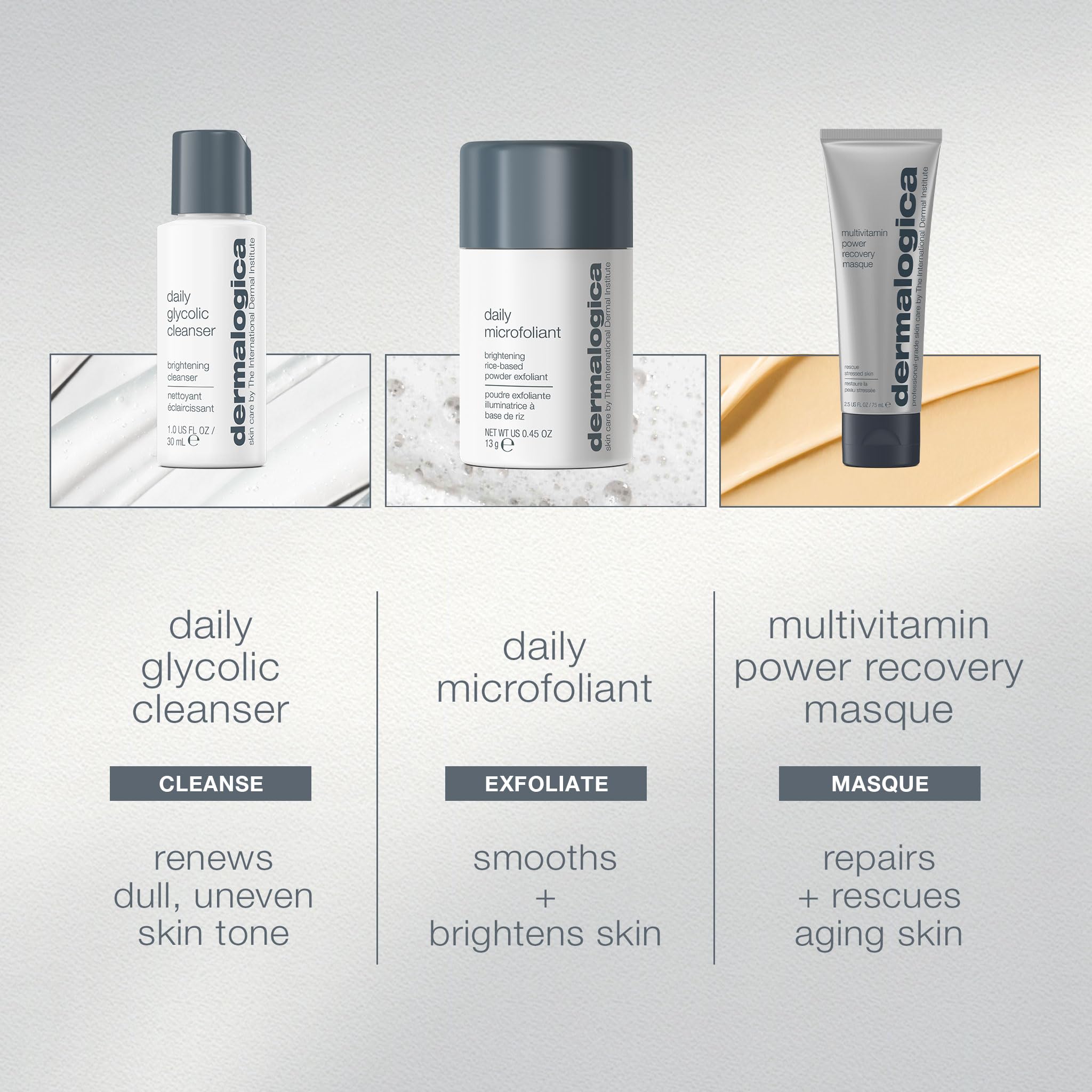 Dermalogica Light Up the Room – Facial Cleansing Skin Care Set, Includes Face Exfoliants, Cleanser, Mask, and Fan Brush