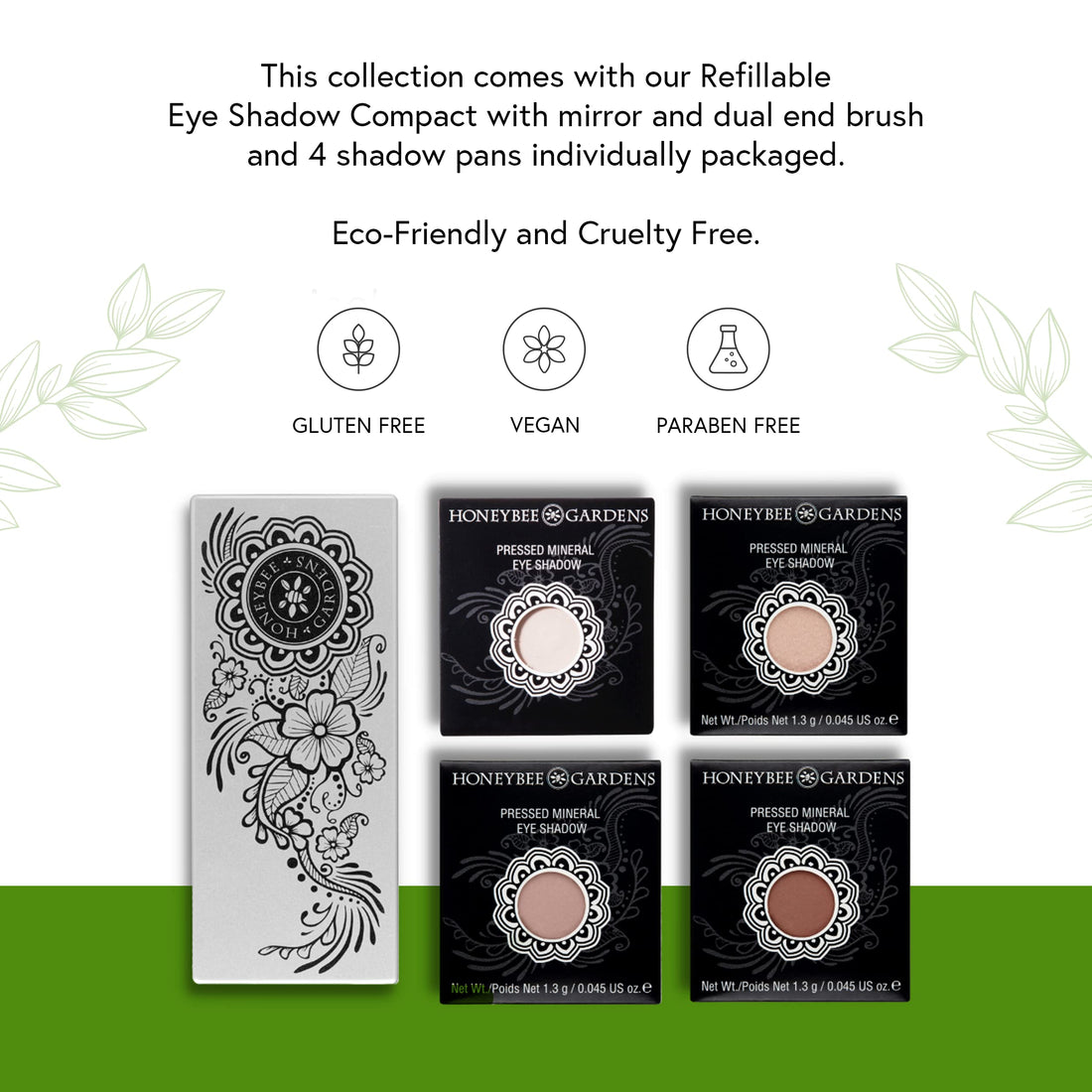 Honeybee Gardens Skinny Dip Refillable Eye Shadow Palette | Natural Ingredients | Gluten Free, Vegan, Paraben Free