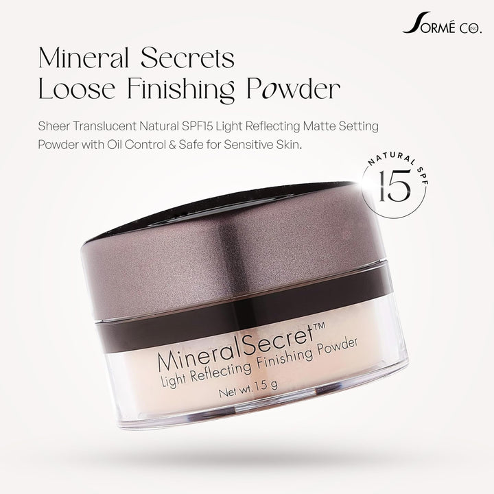 Sorme Cosmetics Mineral Secret Loose Powder, Sheer Translucent, 0.53 Ounce