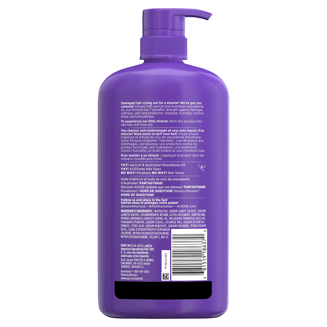 Aussie Total Miracle Shampoo, 30.4 Fluid Ounce, Pack of 4