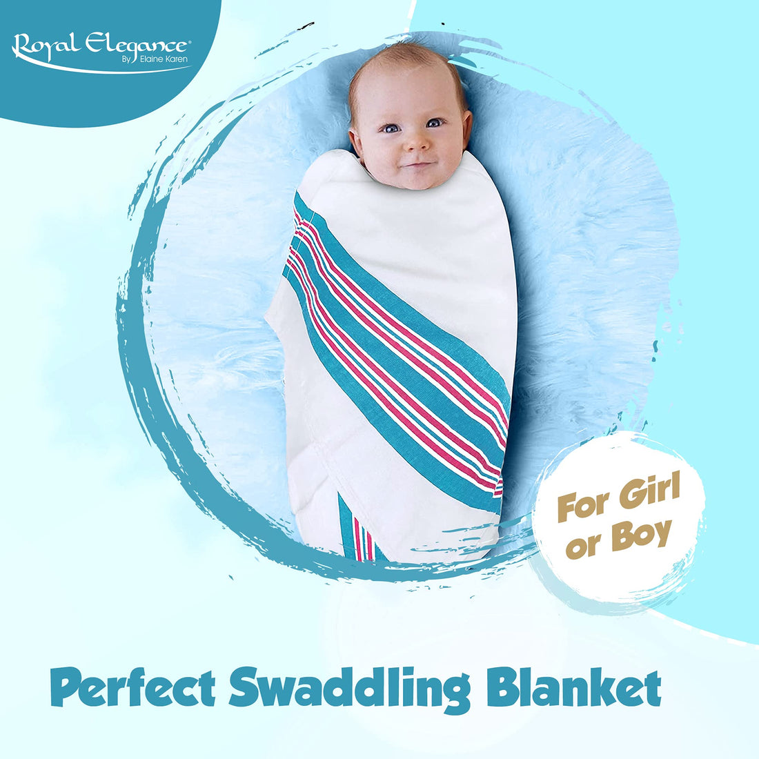 Elaine Karen 6 Pack Flannel Unisex Hospital Receiving Blankets - 100% Cotton, for Girl or boy, Newborn Swaddle Wrap Baby Blanket Throw, Soft, Warm, Cozy, Infant for Crib, Stroller, 30x40