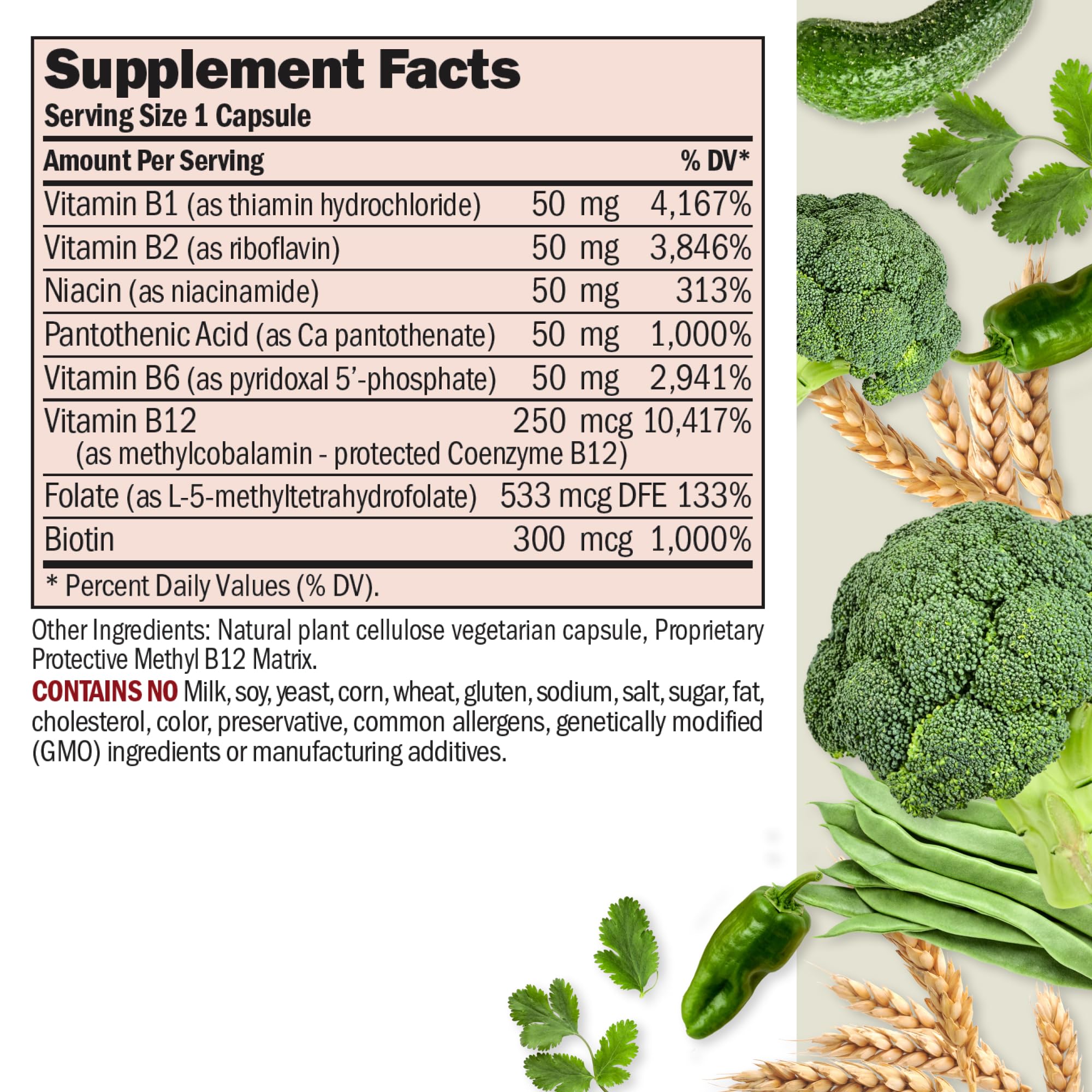 ANDREW LESSMAN High Potency B-Complex 180 Capsules - with High Levels of Folate Complex and Biotin, Promotes Cellular Growth, Energy, Immune Function, Detoxification, Fat Metabolism and More