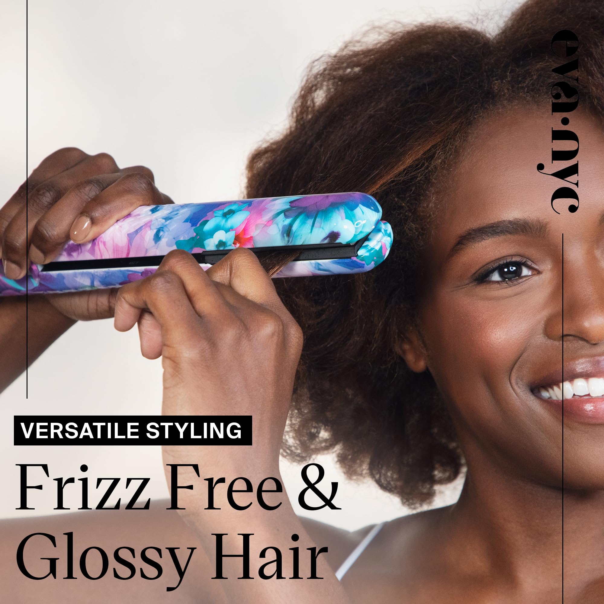 Eva NYC Health Heat Ceramic Styling Iron, Floral Frenzy