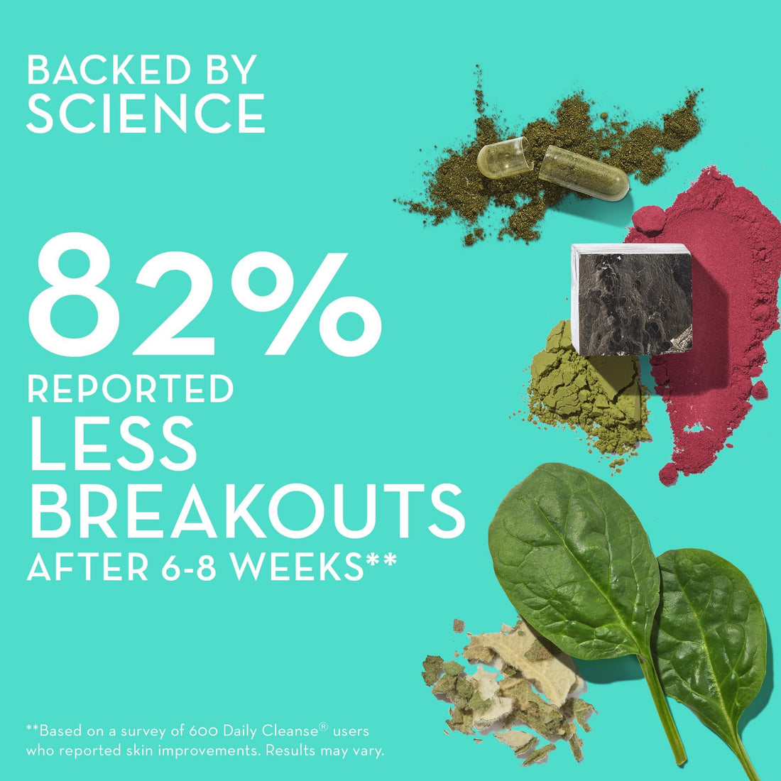 HUM Daily Cleanse Acne Supplements - Support for Clear Skin & Improved Digestion with Chlorella, Spirulina, Organic Algae, Detoxifying Herbs, Vitamins & Minerals - Skin Support for Women and Men