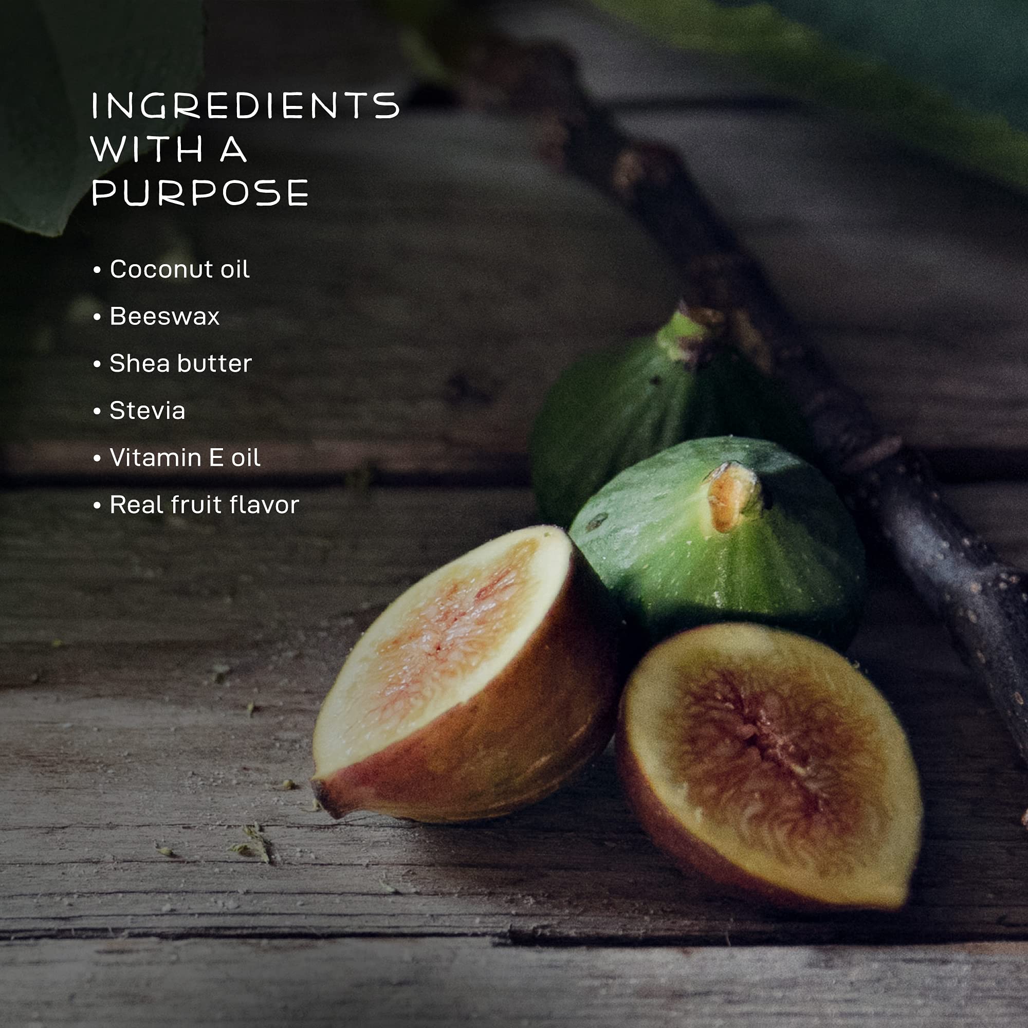 Farmstead Apothecary 100% Natural Lip Balm with Organic Beeswax, Organic Shea Butter & Organic Coconut Oil, Fig & Honey 0.2oz (Pack of 2)