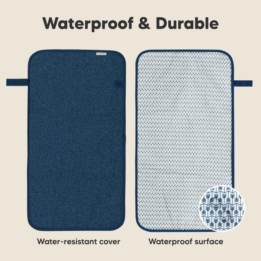 Portable Diaper Changing Pad - Waterproof Foldable Baby Changing Mat - Travel Diaper Change Mat - Lightweight Changing Pads for Baby - Baby Changer - Machine Washable (Navy Blue)