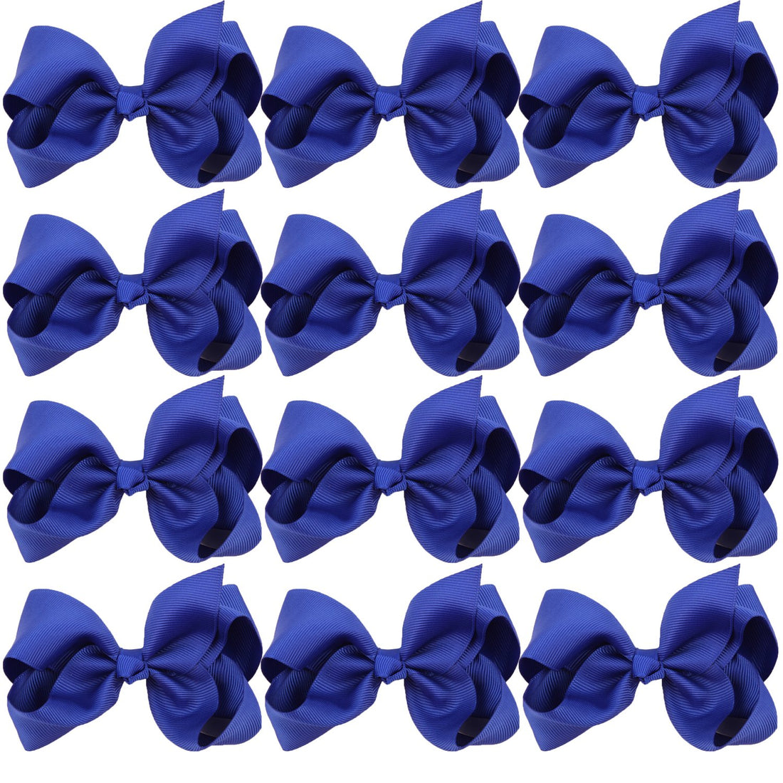 4 Inch Boutique Girls Hair Bows Hair Clips for Baby Girls Toddlers 12 Pcs Solid Color (Royal blue)