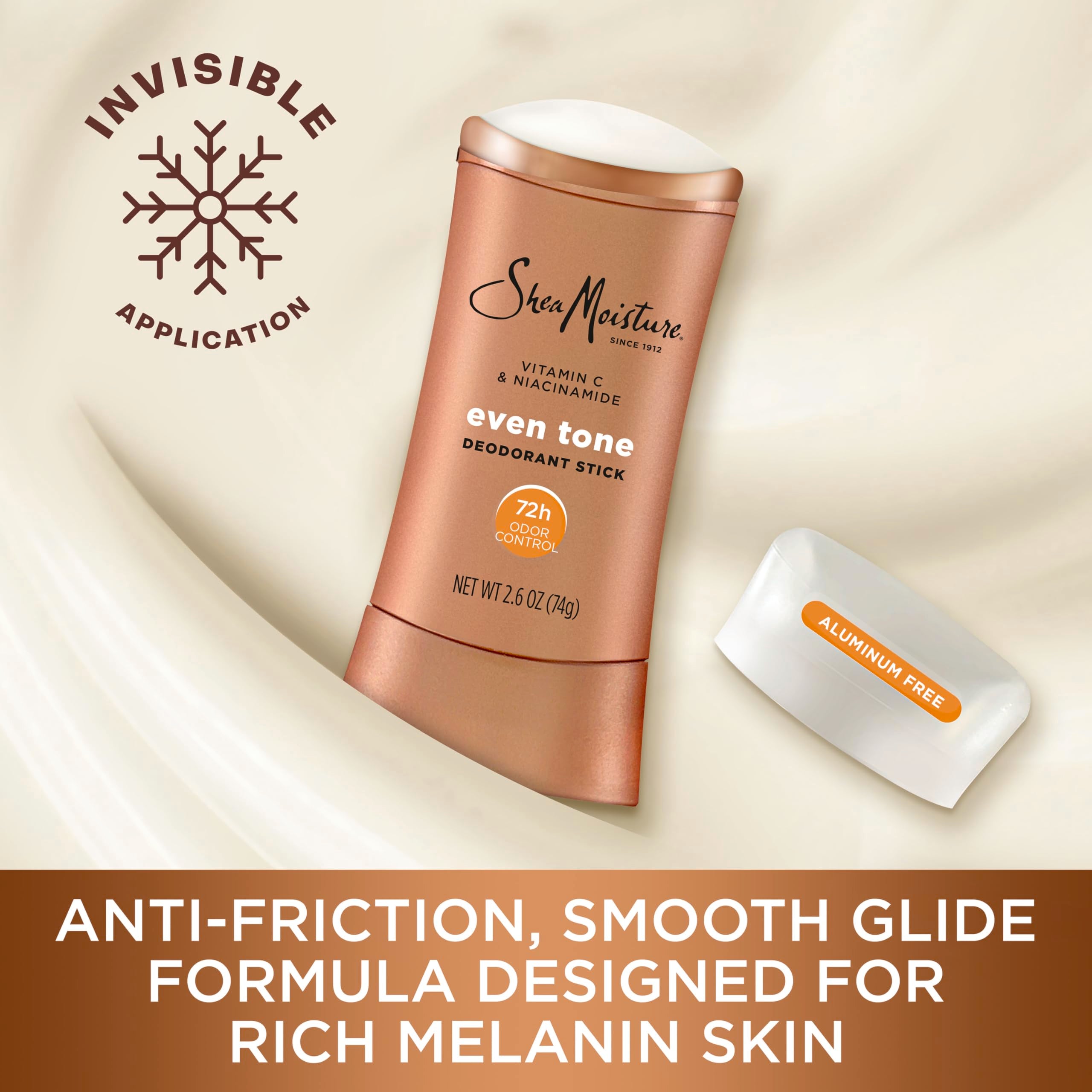 Shea Moisture Deodorant Stick for 72h Odor Control Fresh Aluminum Free 2.6 oz