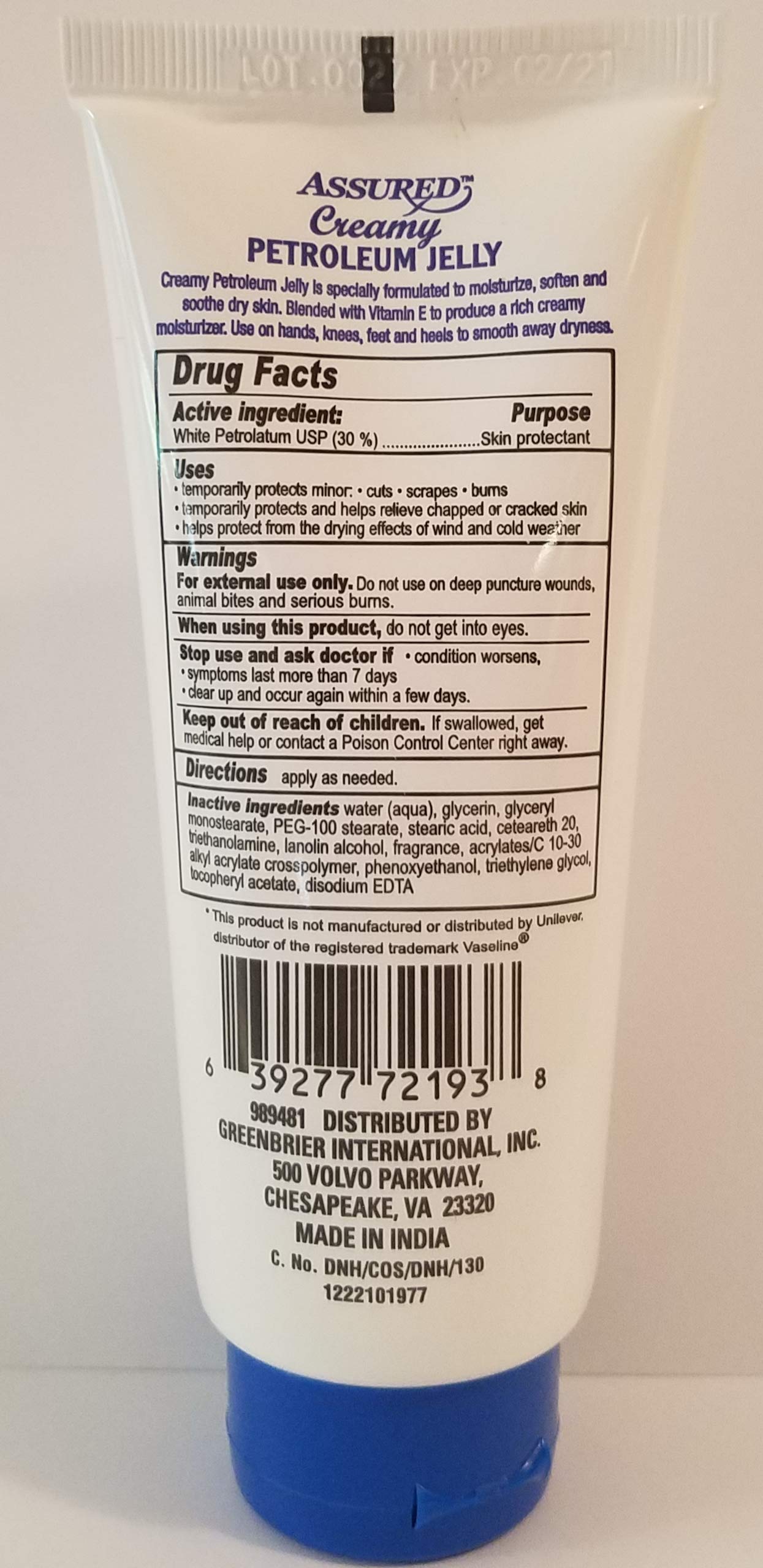 Creamy Petroleum Jelly Hand Cream for Dry, Rough Skin, 3 oz each (3 pack), Absorbs Quickly, Multi Pack, Softly Scented