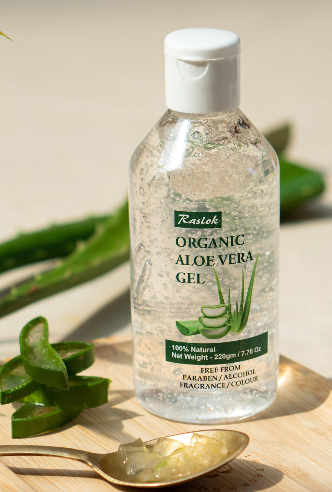 Raslok Aloe Vera Gel | 100% Pure Natural Aloe Gel For Moisturizing Face Skin & Hair Care,Durable Moisturizing Hydrating Soothing, Non-Sticky (7.76 OZ)
