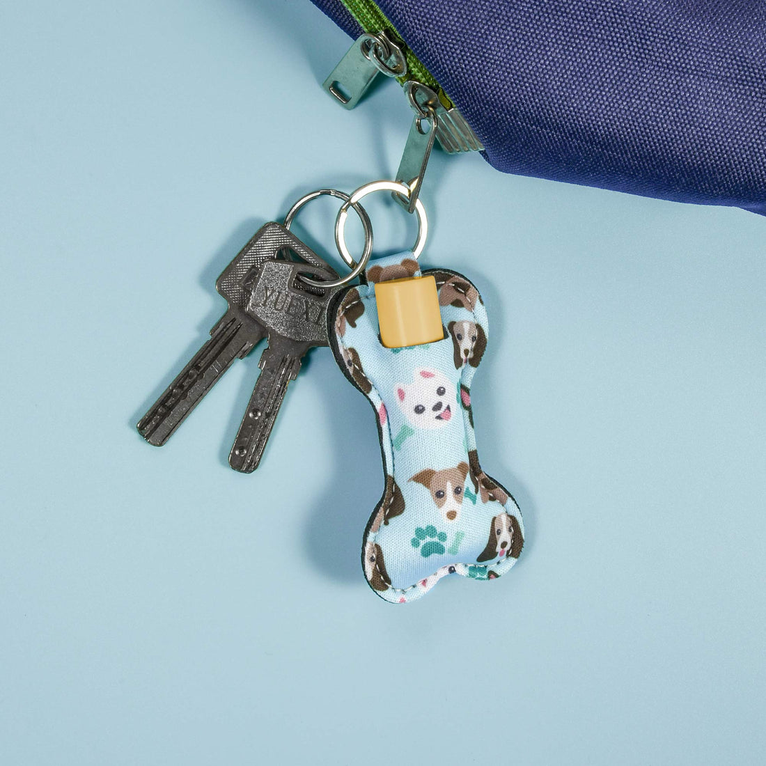 Beautyflier 5 Pack Neoprene Chapstick Keychain Holder Lipstick Pouch Lip Balm Holder Travel Accessories (Dog Pattern) : Dog Pattern