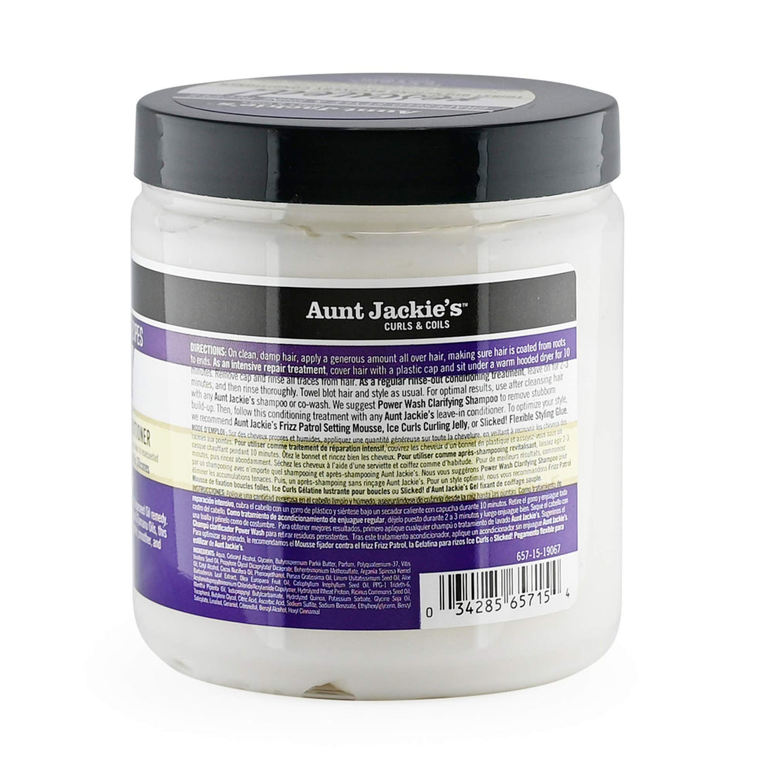 Aunt Jackie's Grapeseed Style and Shine Recipes Rescued Thirst Quenching Hair Recovery Conditioner Repair Treatment, Seals in Moisture, 18 oz