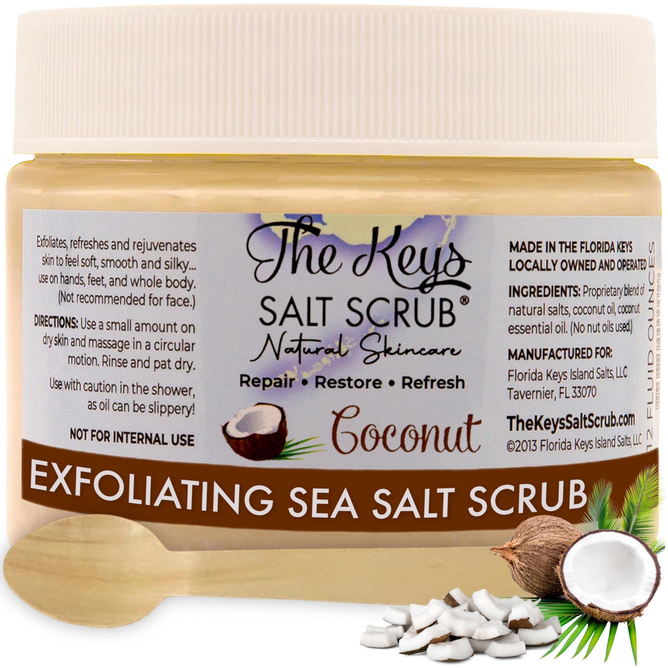 The Keys Salt Scrub 12 Oz- Coconut