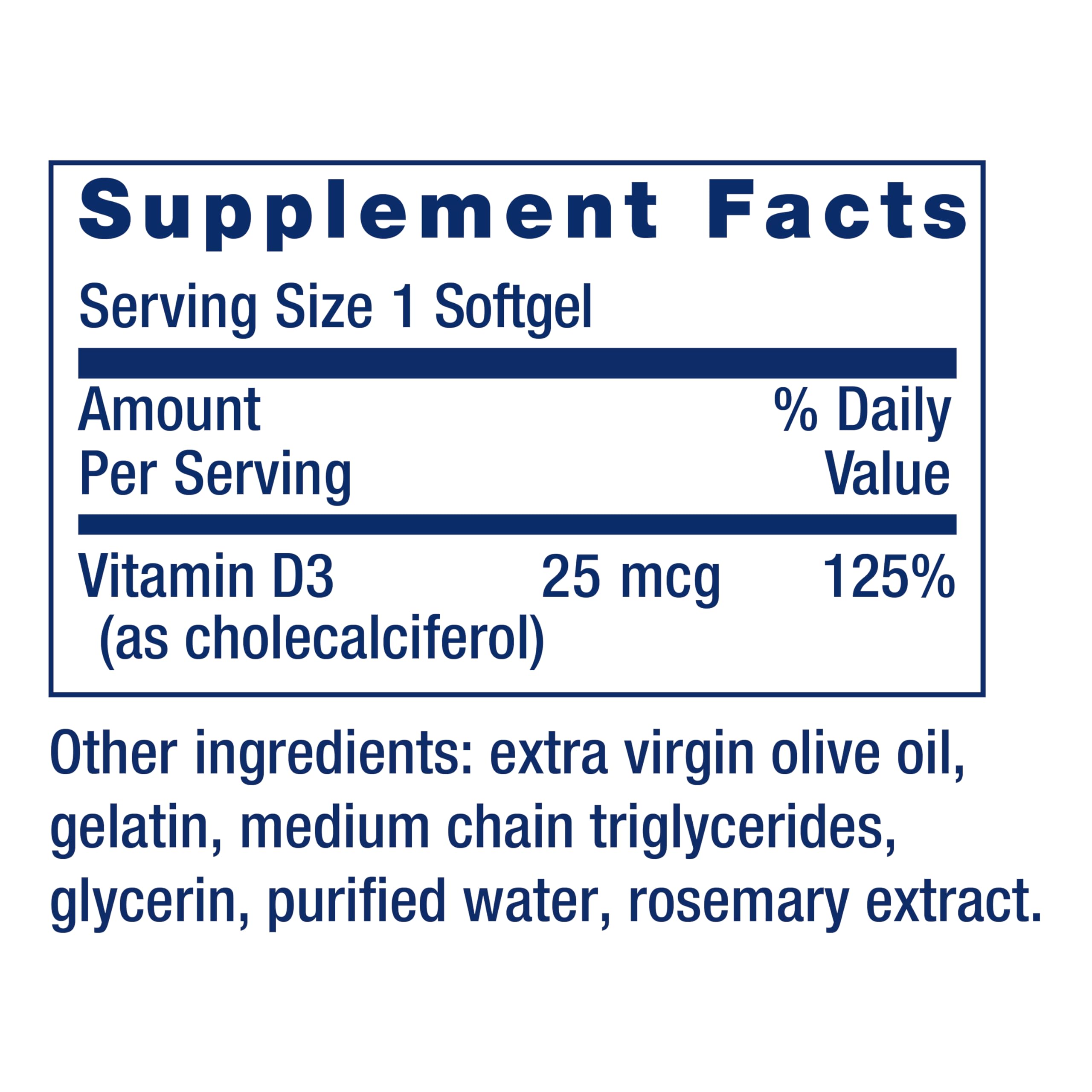 Life Extension Vitamin D3 25 mcg (1000 IU), Immune System Support, Bone Health, Whole-Body Health, Value Size, Gluten-Free, Non-GMO, 90 softgels