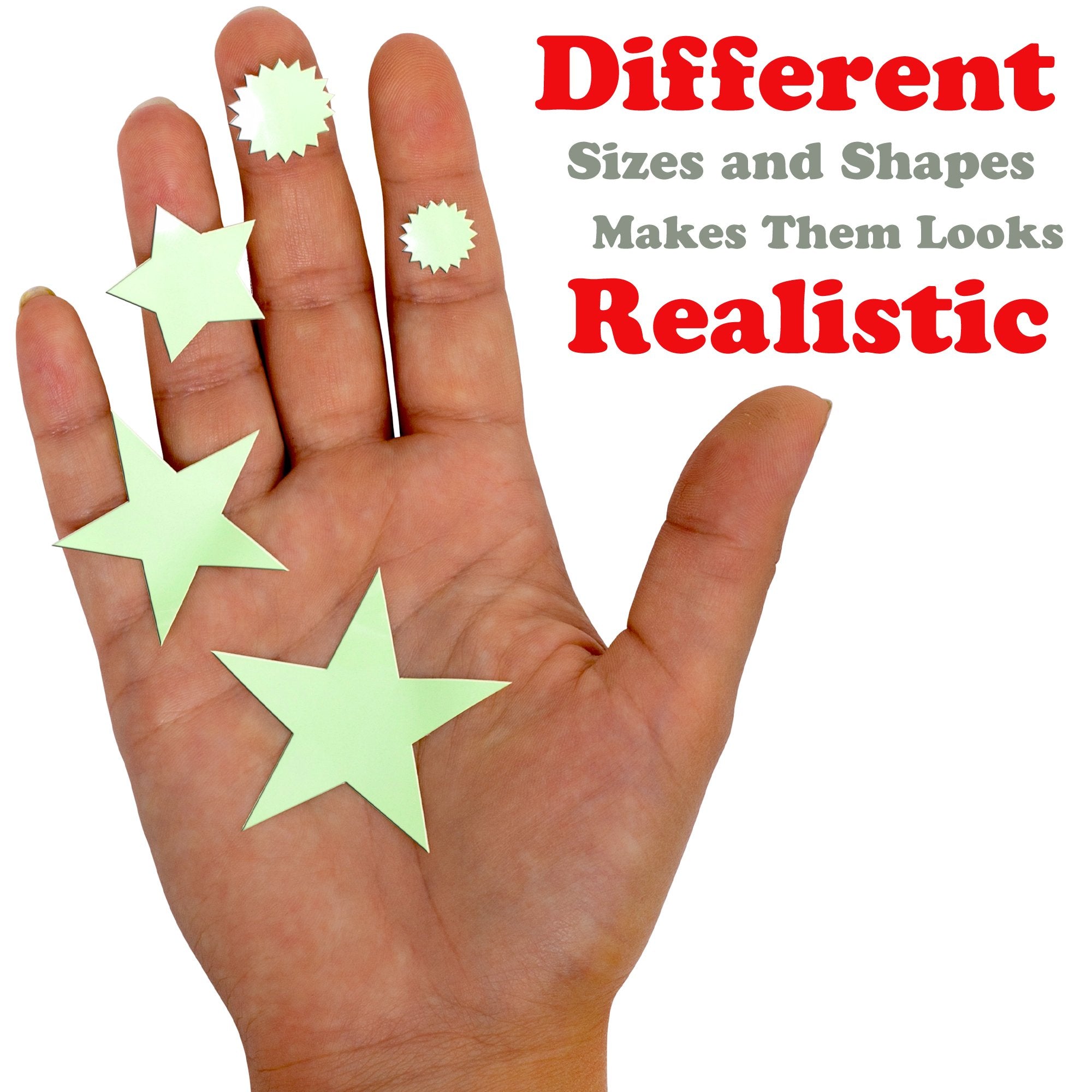 MAFOX Glow in The Dark Wall or Ceiling Stars with Moon Stickers – Luminous Decal Stickers for Simulated Moon Effect at Night – Ideal Kids Decor or Adults – for Kids Boys Girls