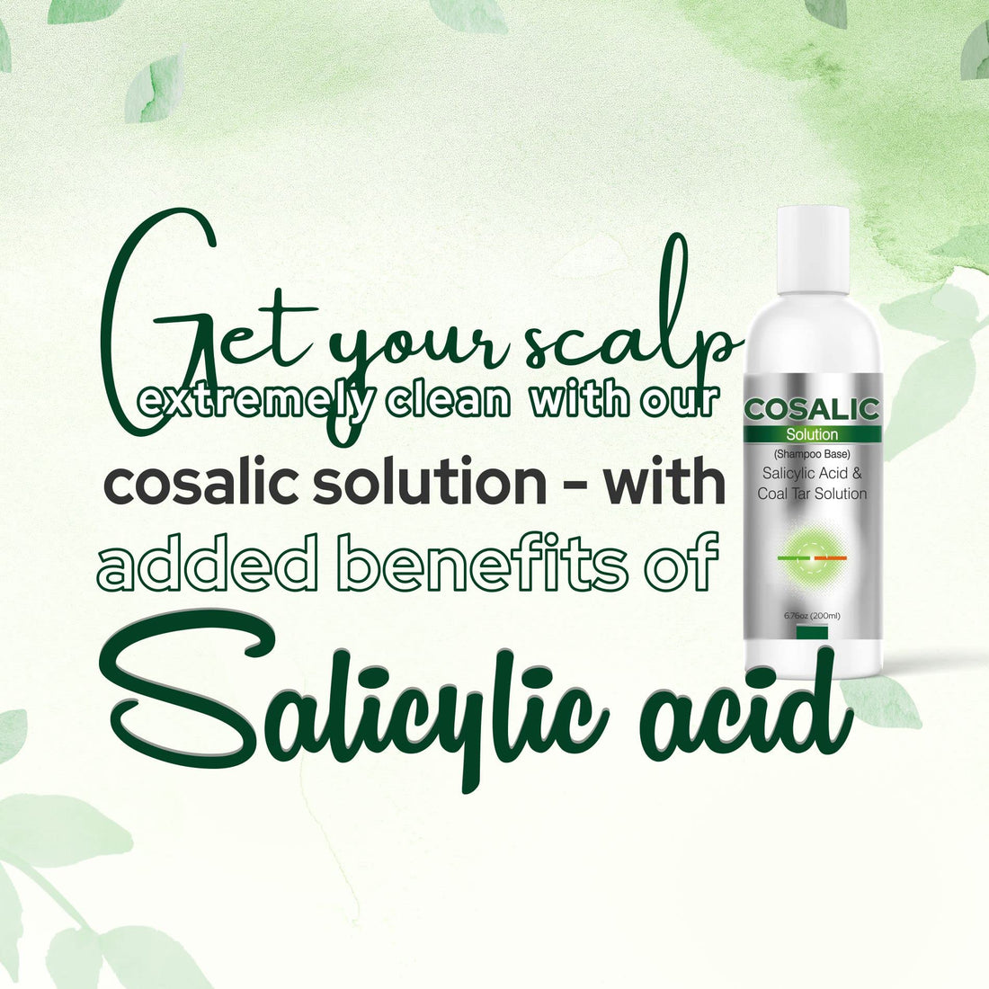 Cosalic Coal Tar and Salicylic Acid Solution/with Salicylic Acid for Dry Scalp Itch Relief Dandruff Free Shampoo/for Psoriasis & Seborrheic Dermatitis - Instant Result - 6.76 Fl Oz (Pack of 1)