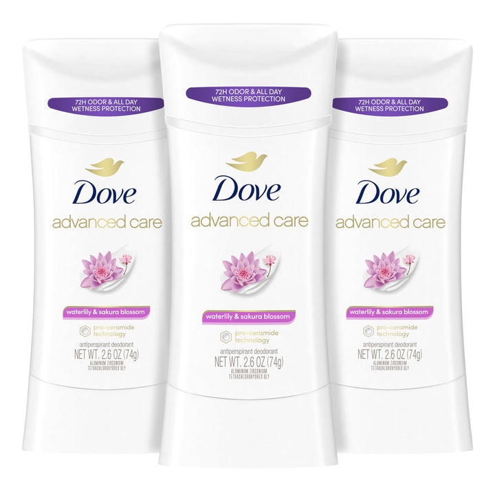 Dove Nourishing Secrets Antiperspirant Deodorant Stick for Women Waterlily Sakura Blossom for 48 Hour Underarm Sweat Protection And Soft And Comfortable Underarms 2.6 oz 3 Count, 7.8 Ounce