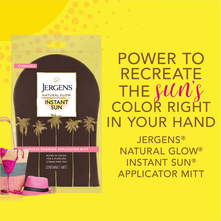 Jergens Natural Glow Body Applicator Mitt, Flawless, Streak-free Tanning Blender Glove, Reusable Tanning Mitt Protects Hands