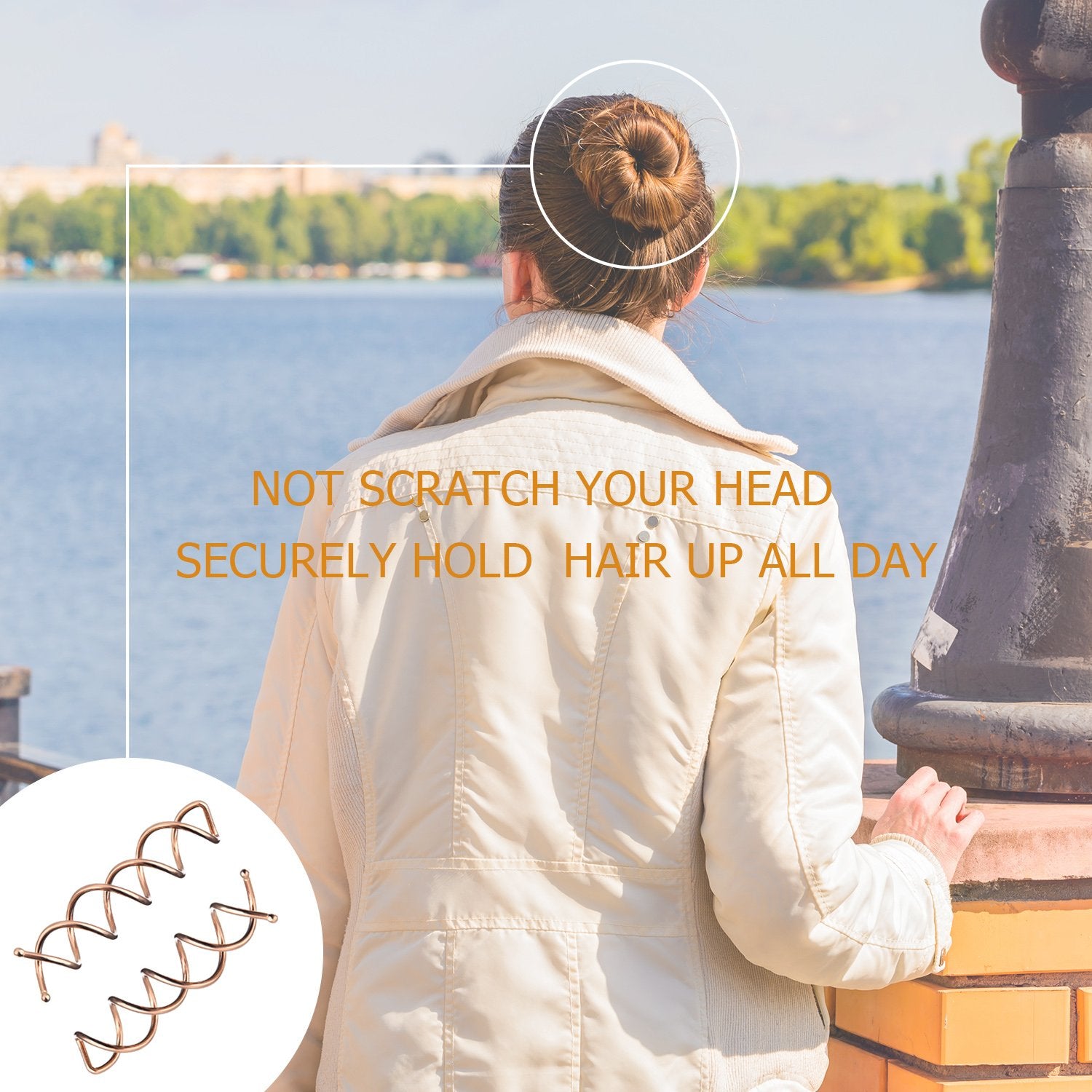 Rose Gold : eBoot Spiral Hair Pin Spin Pin Spiral Hair Clip Mini Spin Clip Bun Stick Pick for DIY Hair Style 20 Pack (Rose Gold)