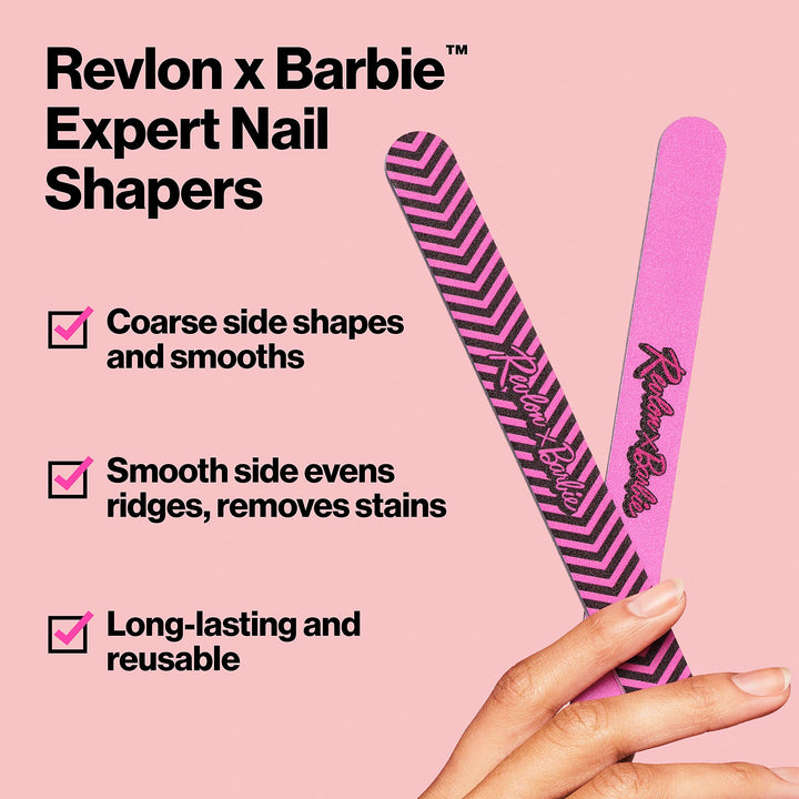 Revlon x Barbie Expert Nail Shapers, Quickly Shape and Smooth Normal to Hard Nails
