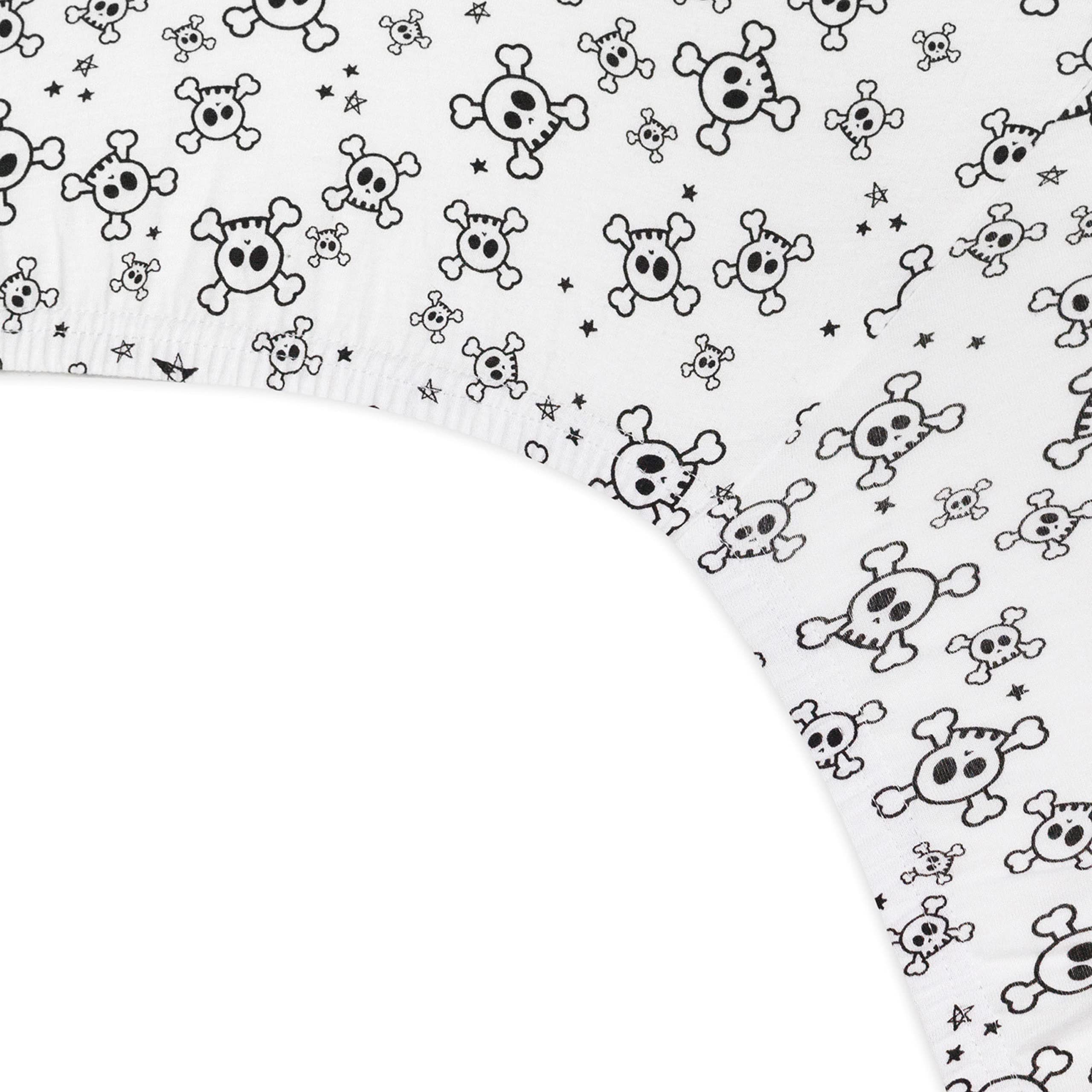 HonestBaby Boys Organic Cotton Changing Pad Cover, Tossed Skulls, One Size