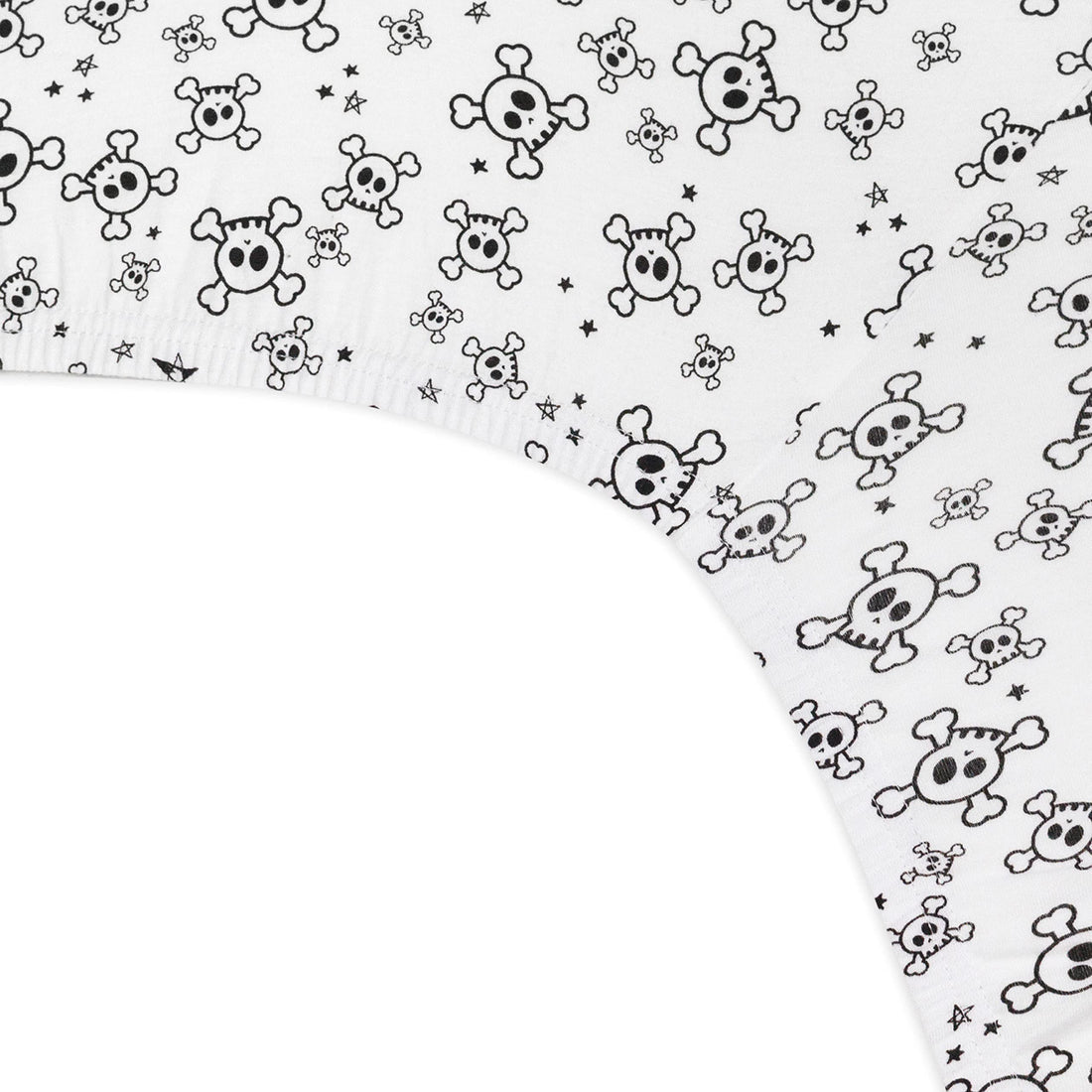 HonestBaby Boys Organic Cotton Changing Pad Cover, Tossed Skulls, One Size