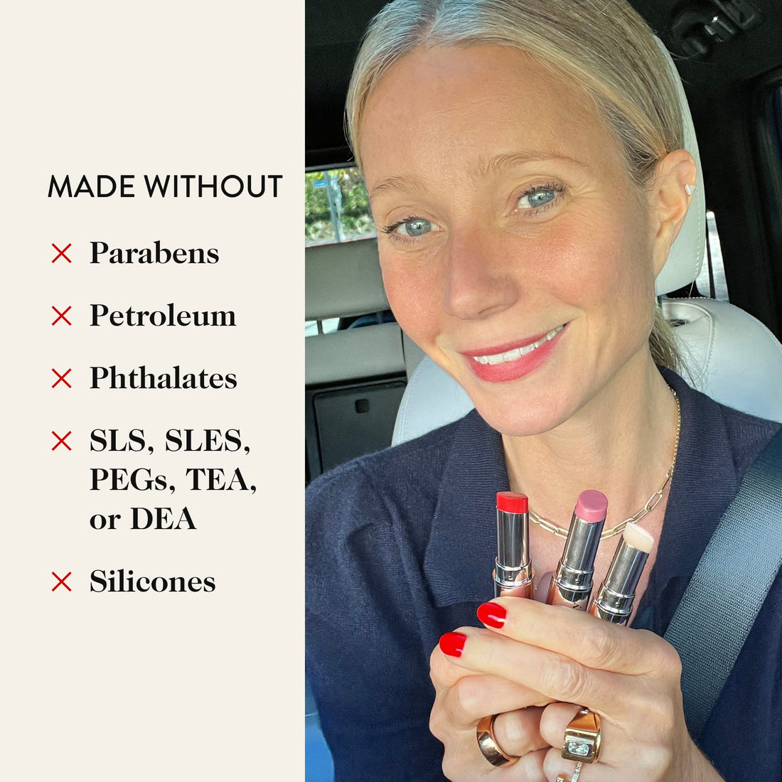 goop Beauty Lip Balm Trio | Clean Moisturizer for Chapped, Cracked & Dry Lips | Clear, Peony, & Tomato | Tinted for Sheer Color | Petroleum Free | 0.16 fl oz Each