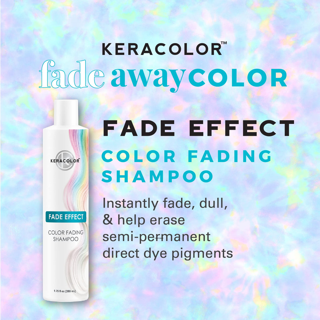 Keracolor Fade Effect Color Fading Shampoo, Gently Reduces Semi-Permanent Hair Color Intensity, 9.75 Fl Oz