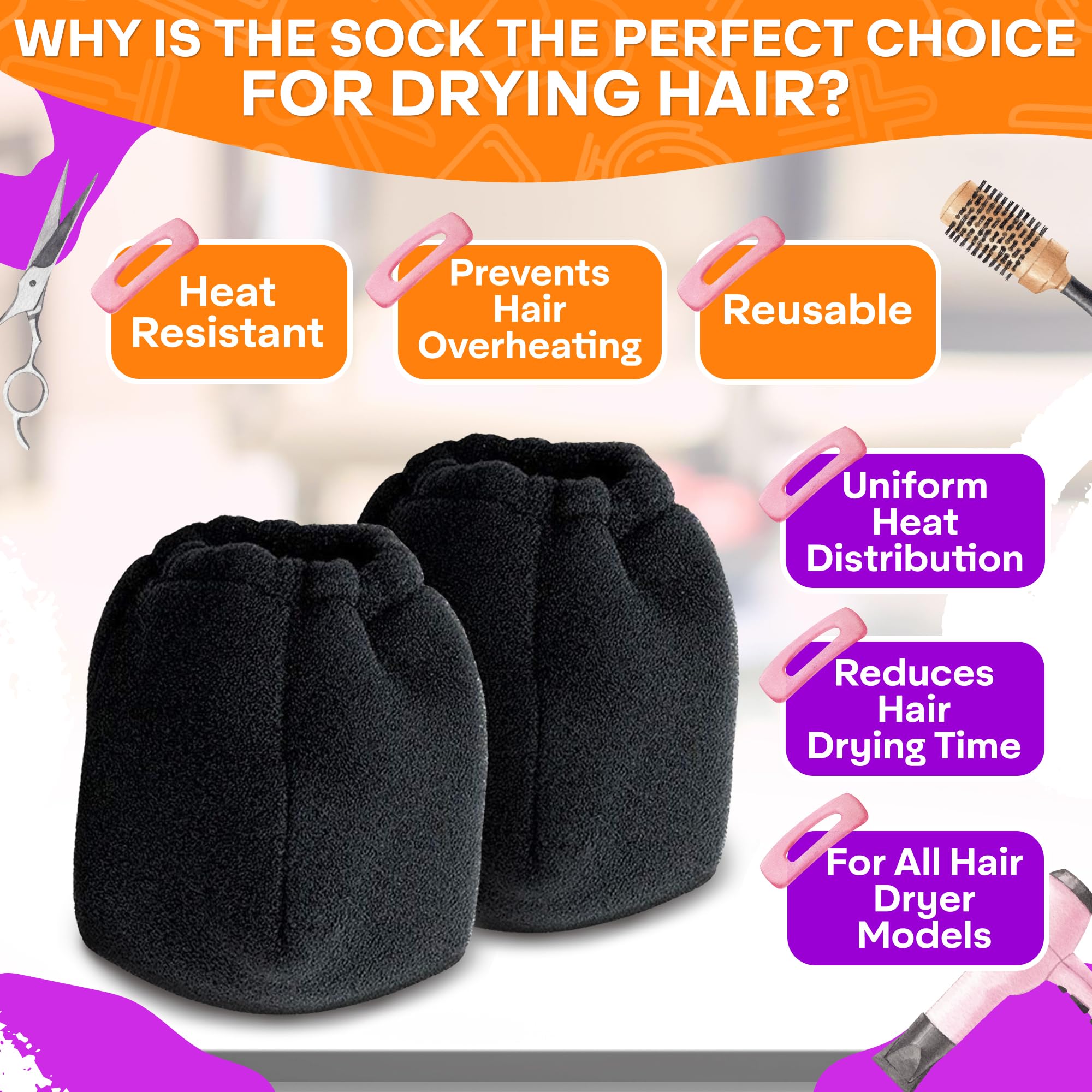 Hair Dryer Diffuser 2 Pieces, Ultra Light Fits Most Every Size Blow Dryers