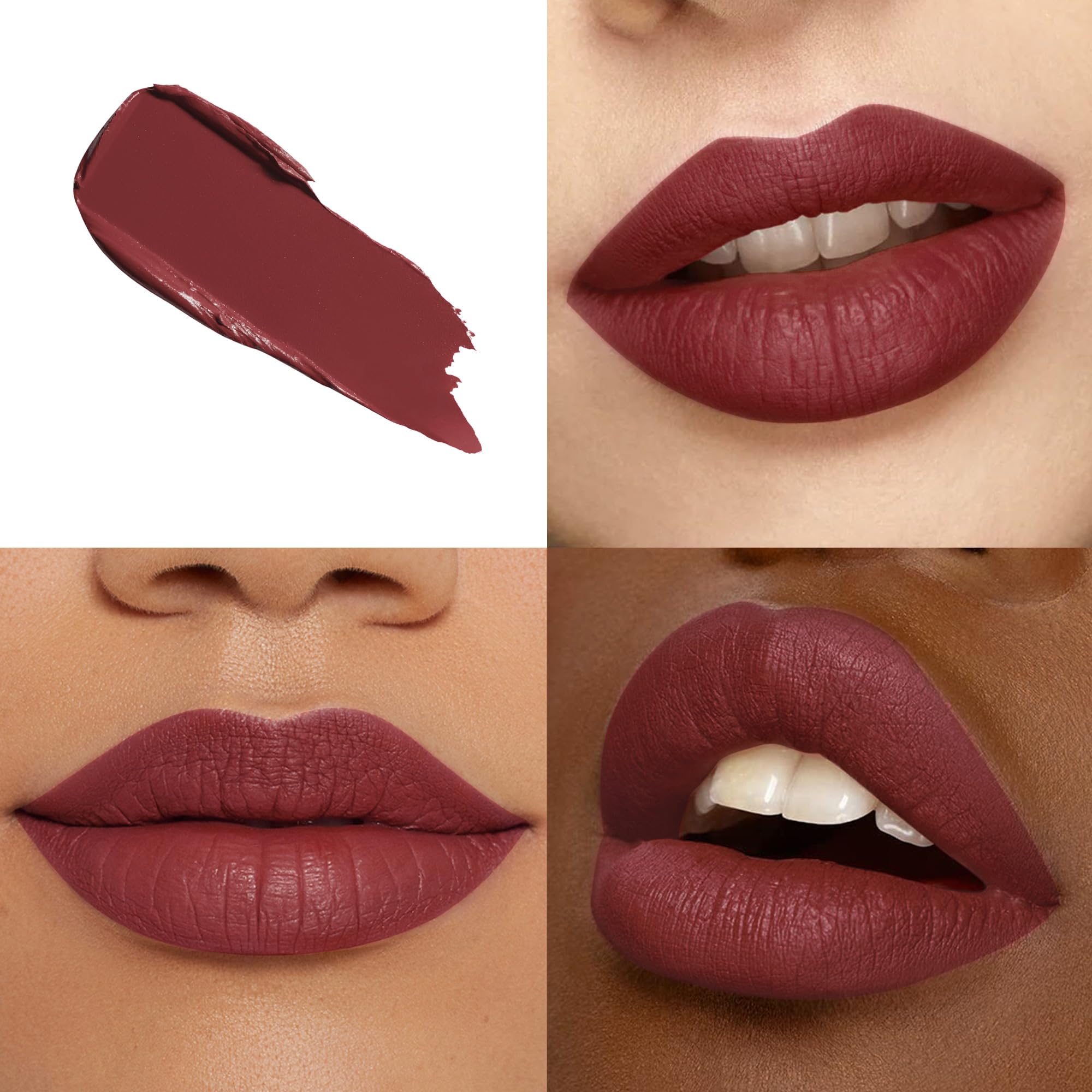 HOOMUSS Dark Lipstick Long Lasting Matte Liquid Lipsticks for Women Non Transfer Smudgeproof Smooth and Easy to Appy Cruelty Free Lip Color, M49 Chestnut