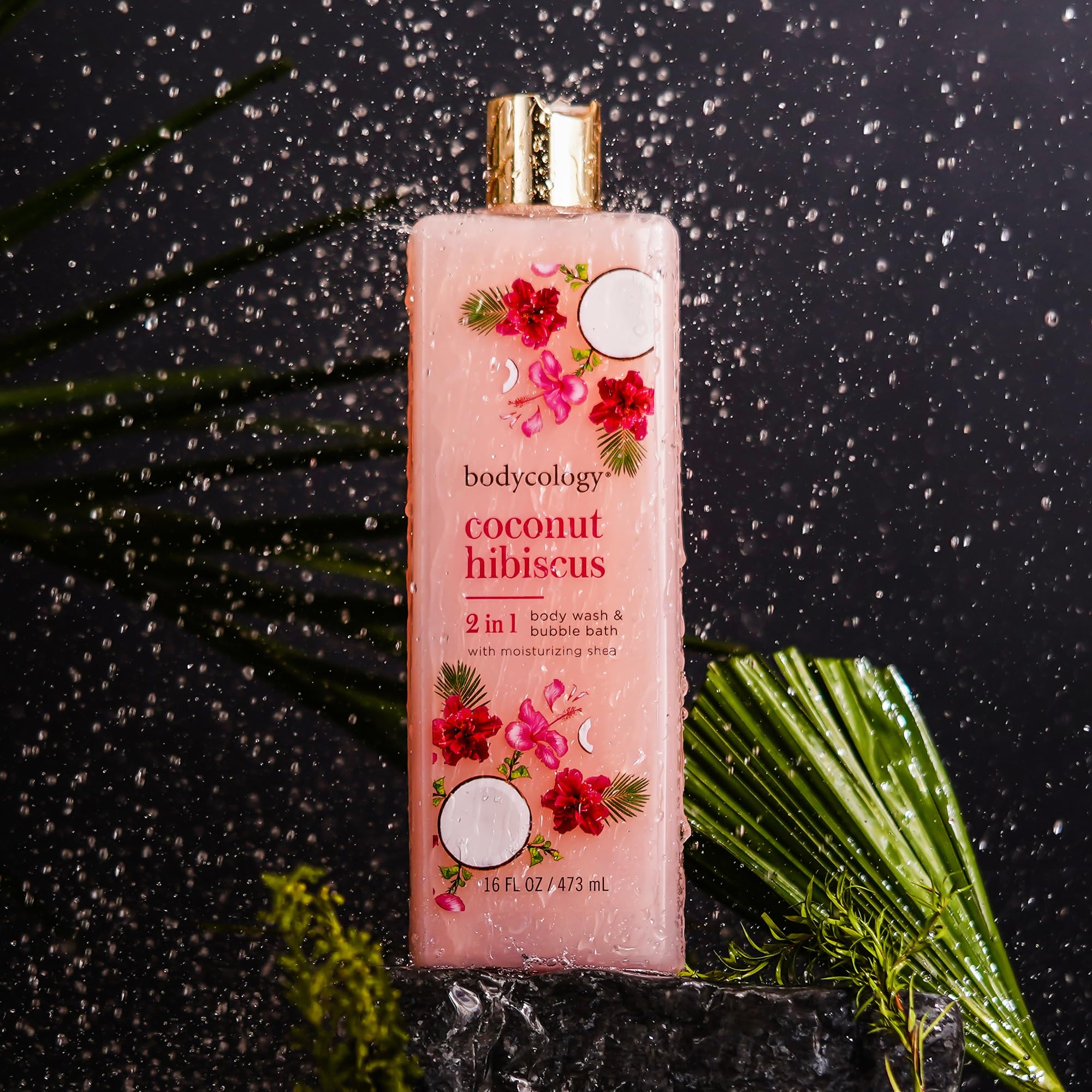 Bodycology Coconut Hibiscus 2 in 1 Body Wash & Bubble Bath | Gentle Cleansing, Nourishes the Skin, Long-Lasting Fragrance | Paraben & Phthalete Free, Cruelty Free - 473 ml (Pack of 1)