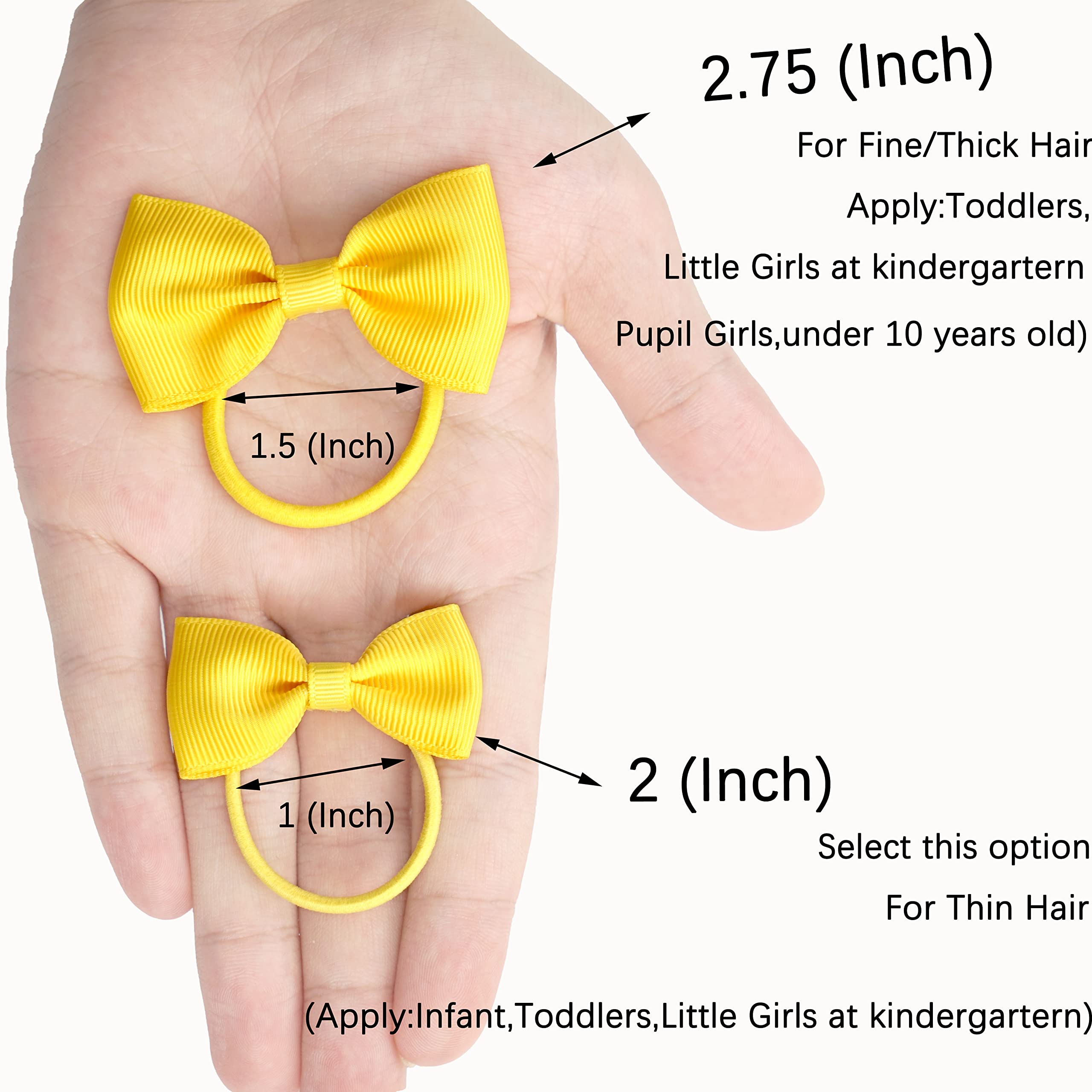 CÉLLOT Toddler Hair Accessories - 40pcs 2.75 Elastics Rubber Ribbon Bands, Bows for Baby Girls, Kids & Children