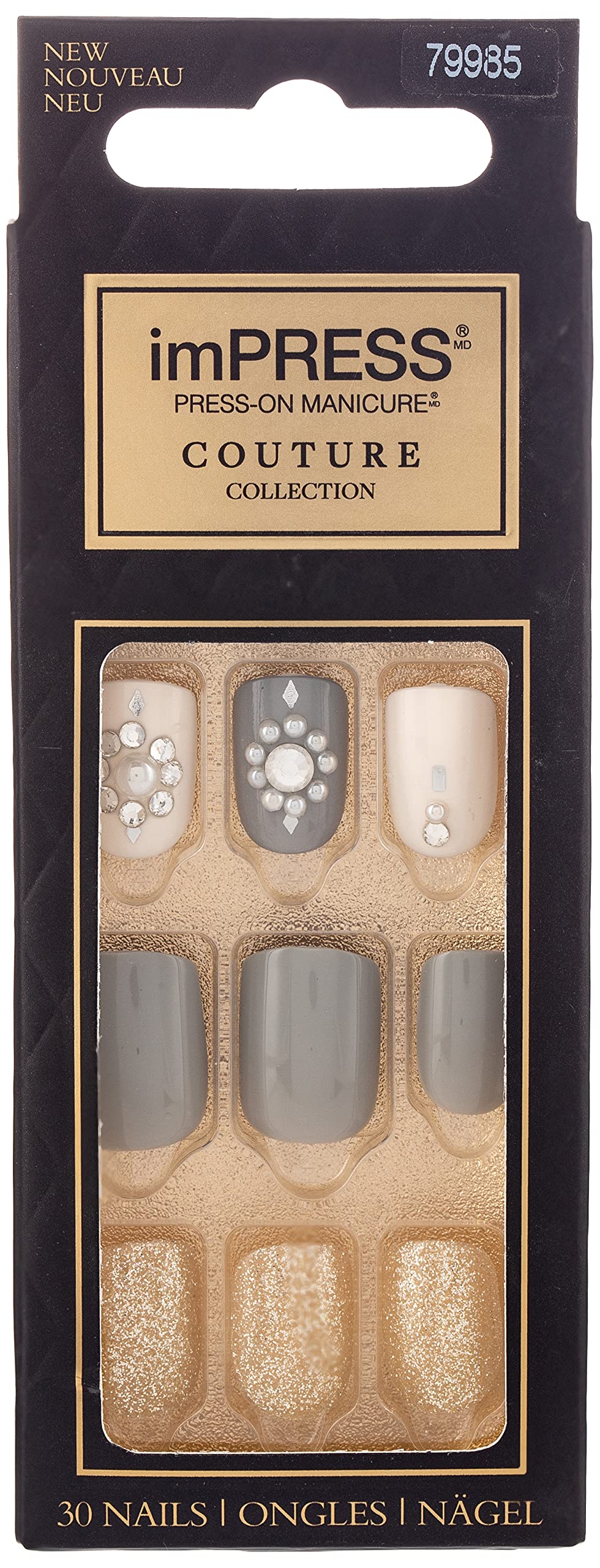 Kiss Impress Press-on Manicure One-Step Gel Nails Couture Collection - KISS imPRESS Press-on Manicure Couture Collection - Sassy Queen (Pack of 1)