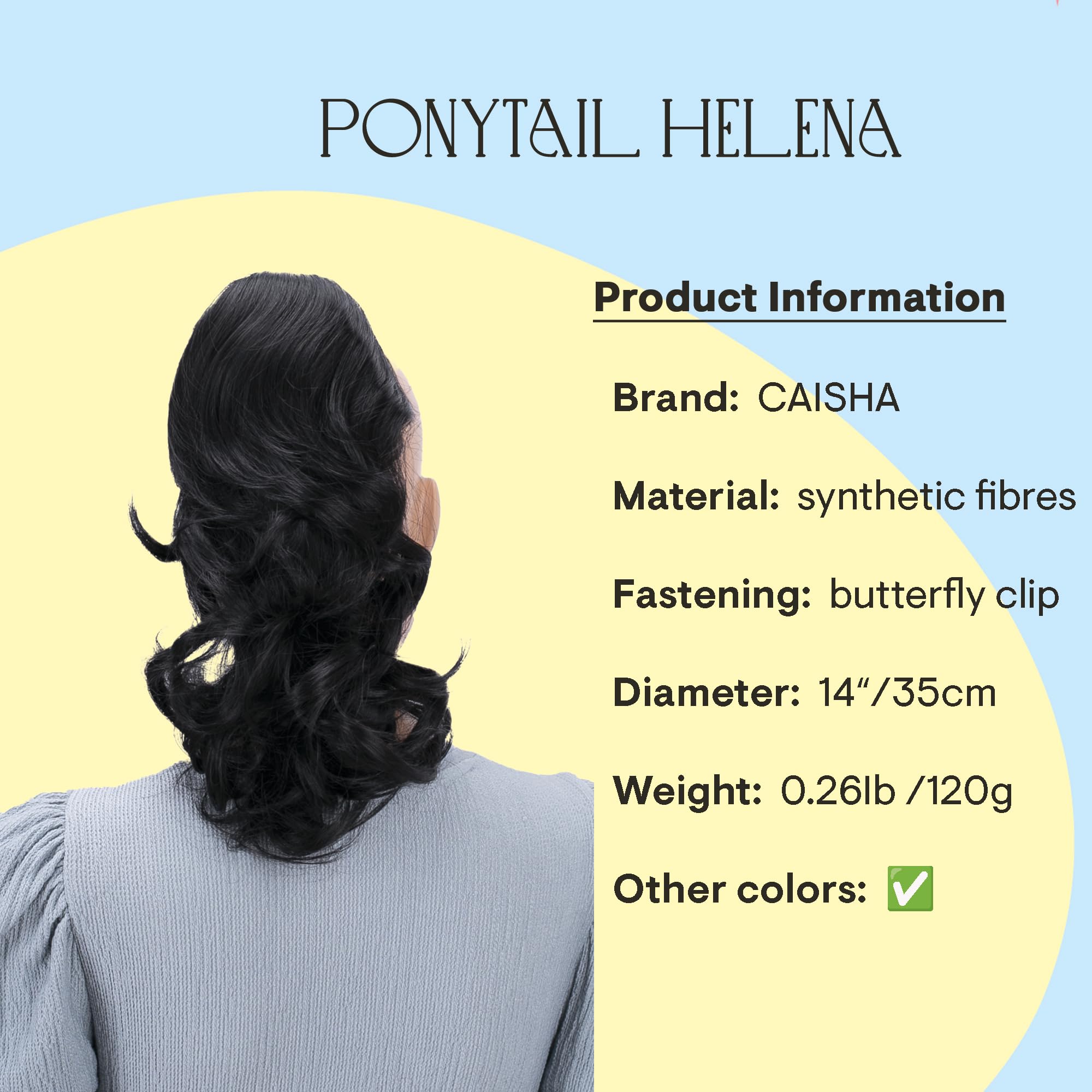 Natural black # 3 H24 : PRETTYSHOP 14 & 110g Hair Piece Ponytail Extension Straight Light Curled Nature Looking Heat-Resisting Different Colors (blackbrown H24_3)