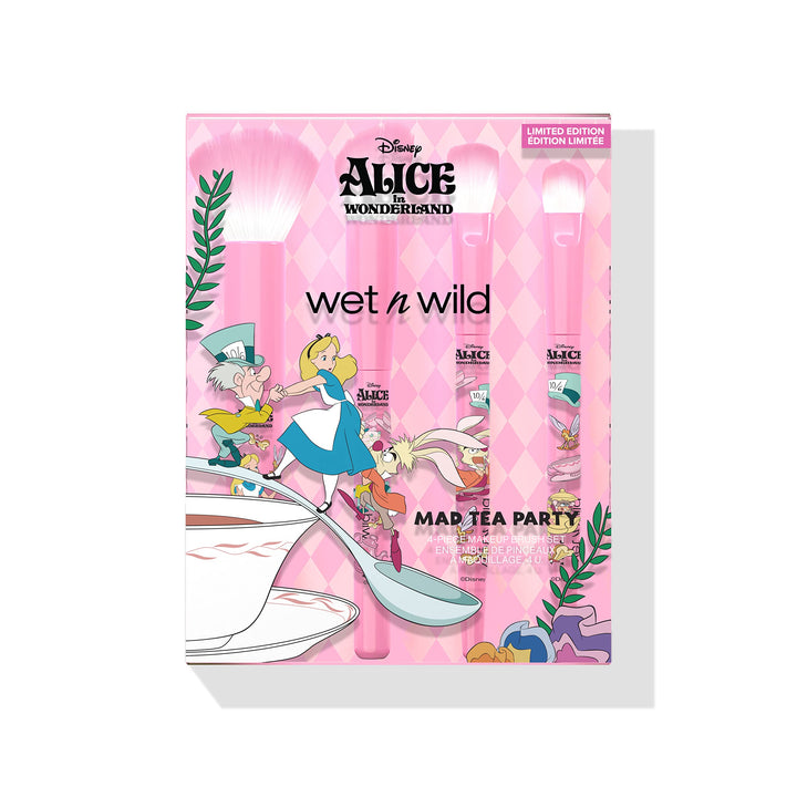 wet n wild Mad Tea Party 4-Piece Makeup Brush Set Alice In Wonderland Collection