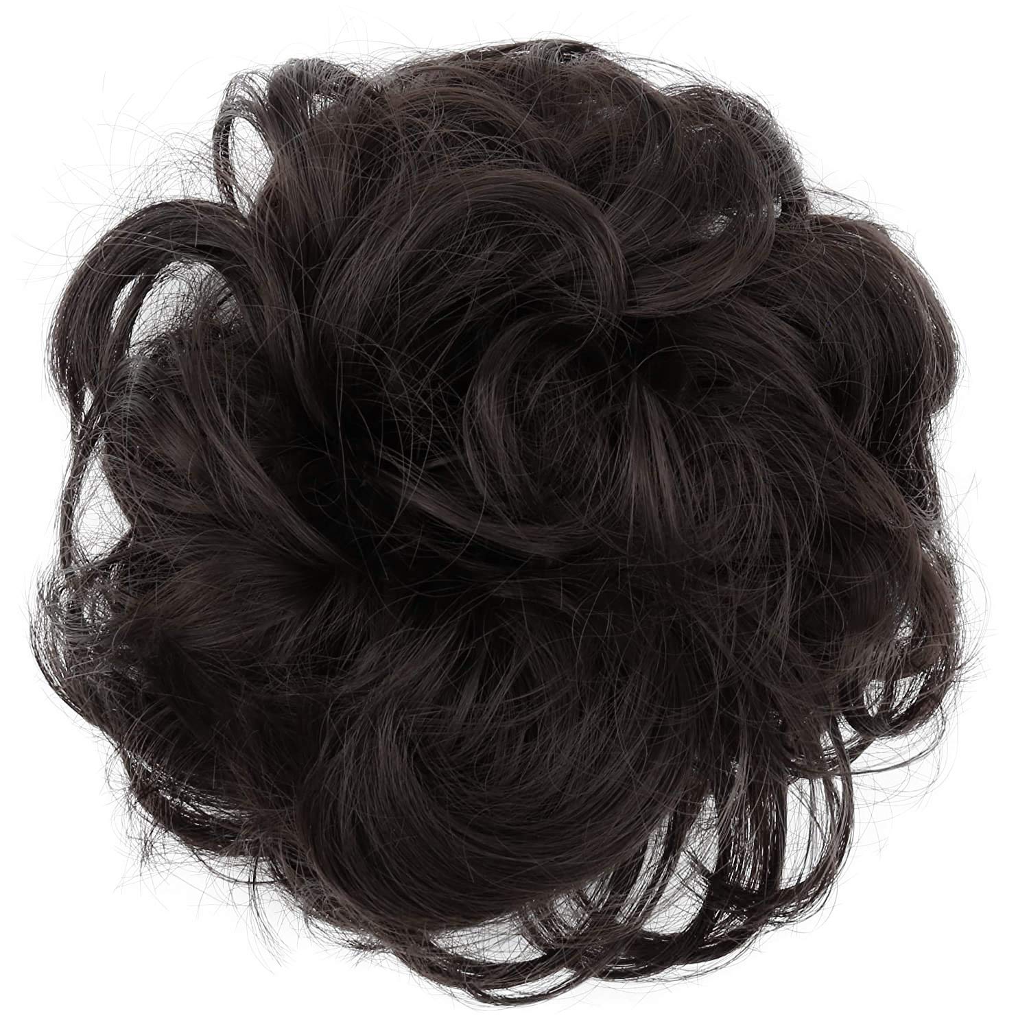 dark brown chocolate 6 : PRETTYSHOP Scrunchie Scrunchy Bun Up Do Hair piece Hair Ribbon Ponytail Extensions Wavy Curly or Messy dark brown chocolate 6