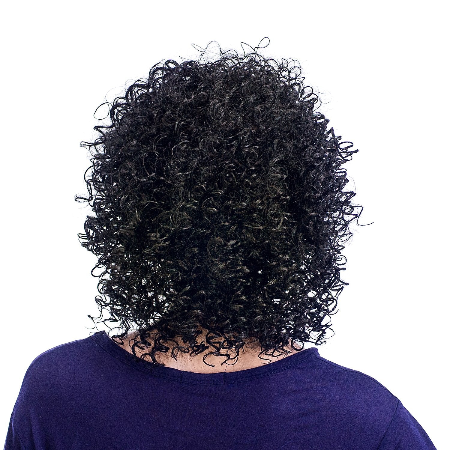 1B-Off Black: SWACC 12-Inch Short Big Bouffant Curly Wigs for Women Synthetic Heat Resistant Fiber Hair Pieces with Wig Cap (1B-Off Black)