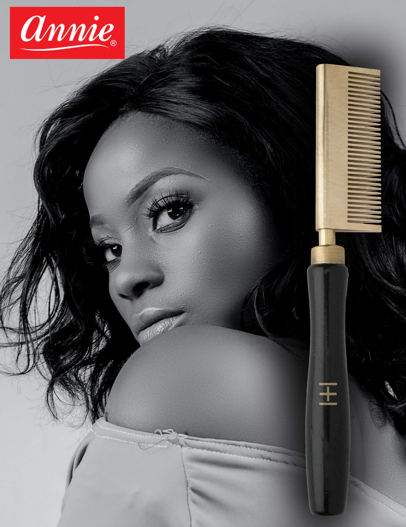 Annie Straightening Comb, Med Teeth, Curved