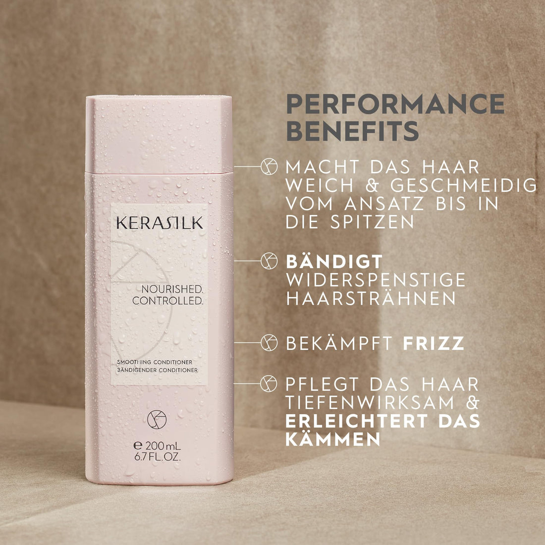 KERASILK Smoothing Conditioner |Intensively Nourishes & Conditions| Tames Frizz & Smooths Strands | For Coarse, Frizzy, Unruly Hair | Improves Manageability for All Hair Types & Textures | 200ml