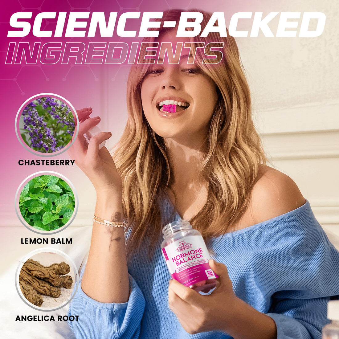 Hormone Balance for Women - PMS Relief Gummies and Bloating Relief for Women, Balance Complex for Women - All-in-One Menopause Supplements for Women, Menopause Relief, Natural Support for Cramps
