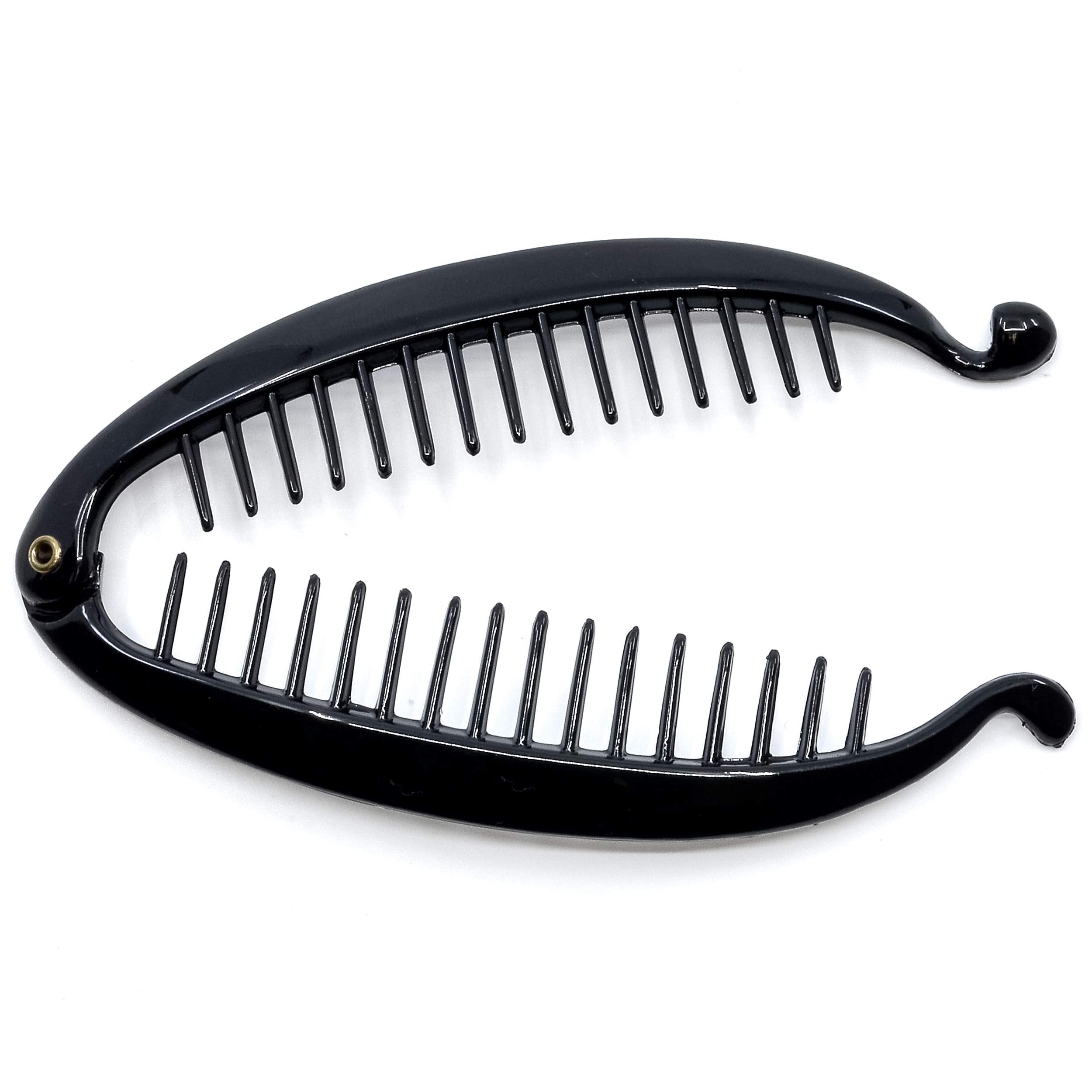 Camila Paris NV136 5.5 inch French Banana Clip Hair Comb Classic Girls Updo Flexible Ponytail Holder Interlocking Banana Combs, Fashion Durable Styling Hair Accessories for Women, Made in France