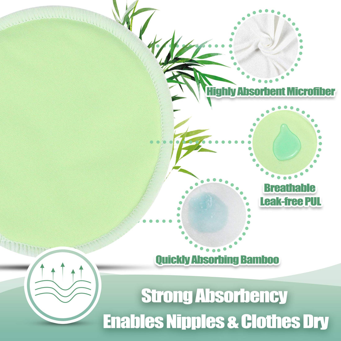 wegreeco Nursing Breast Pads (14 Pack) + Laundry Bag & Storage Bag, 2 Sizes: 3.9/4.7 inch - Washable & Reusable Breastfeeding Nursing Pads (Passion, Large, Heavy Flow Use)