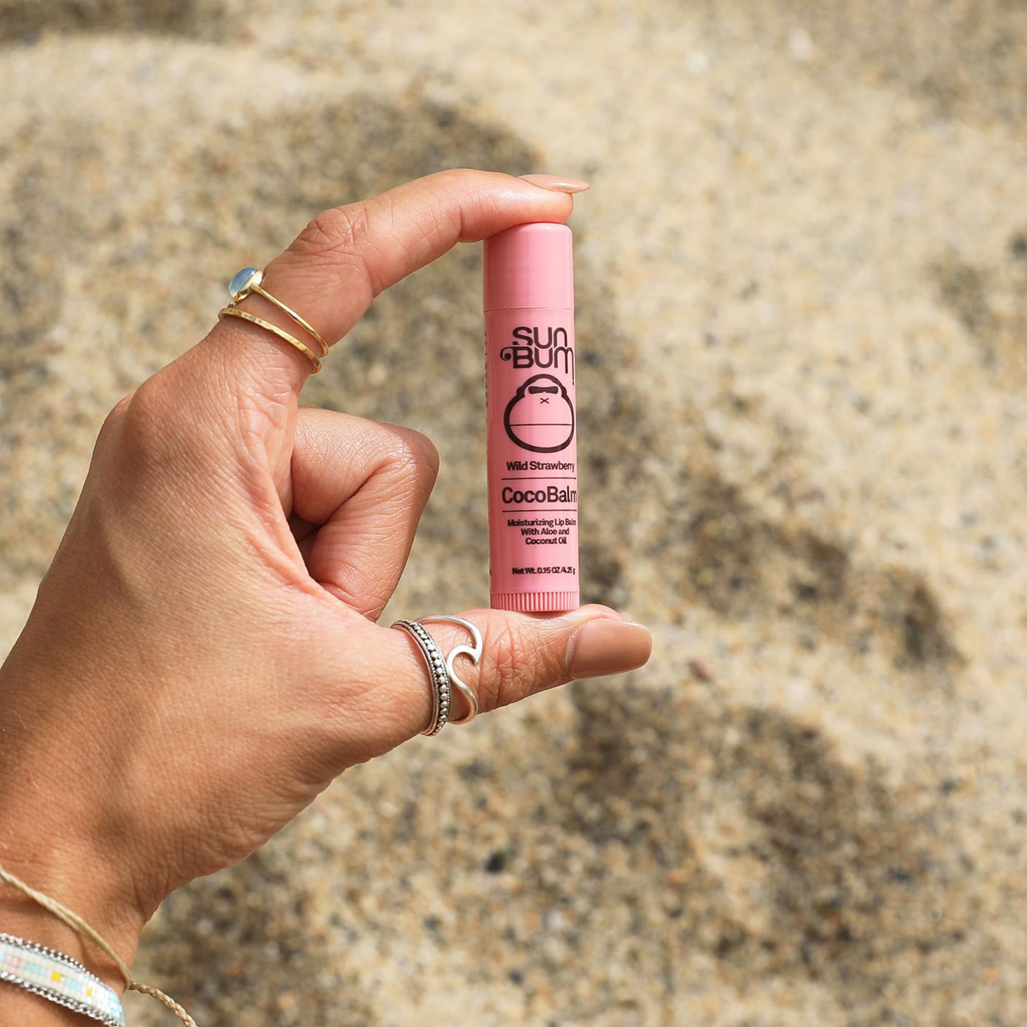 Sun Bum Cocobalm Wild Strawberry - Hydrating Lip Balm with Coconut Oil and Aloe Vera - 0.15 oz Stick