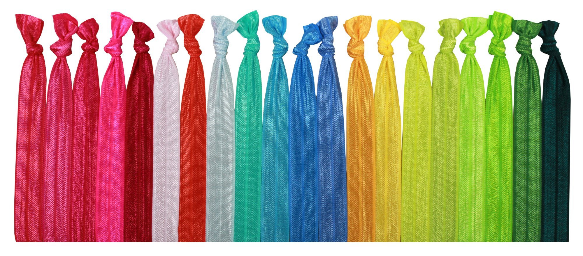 Syleia Hair Ties, Wild Flowers, Elastic Ponytail Holders, No Crease Hand Knotted Fold Over, Pack Of 100