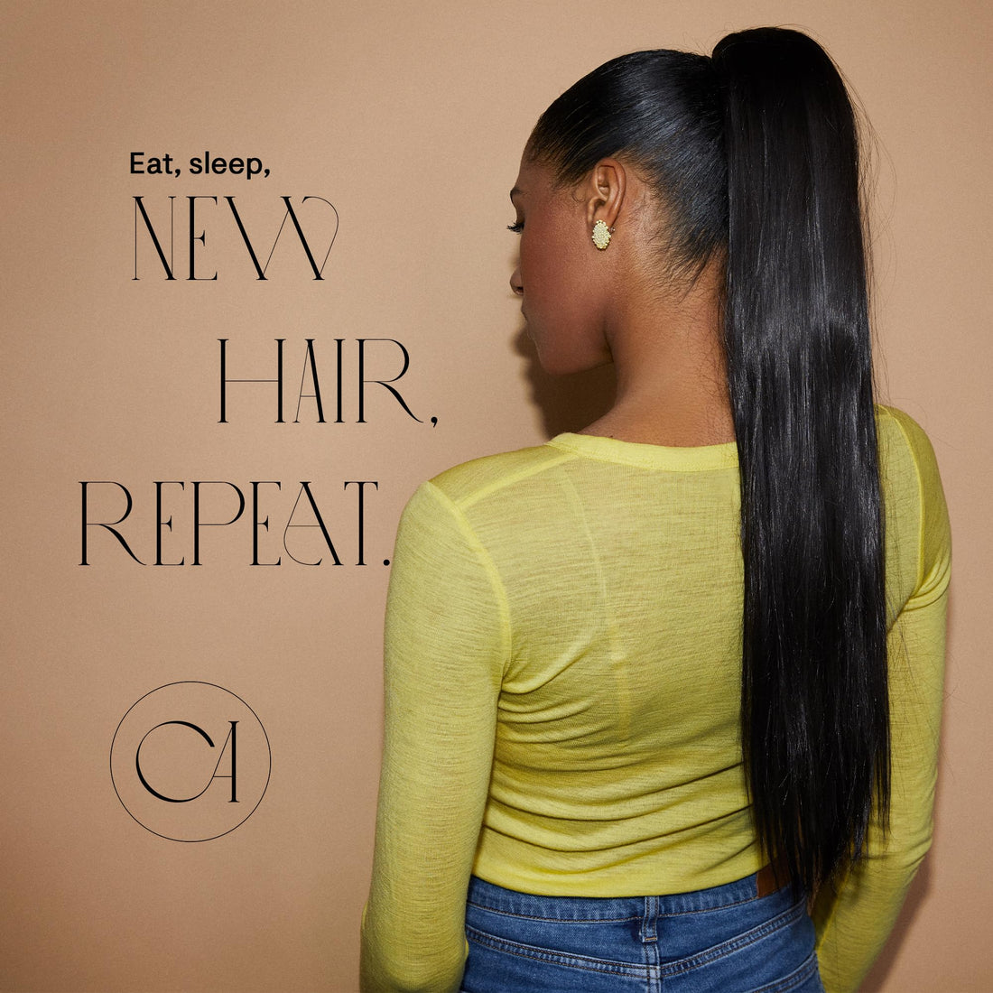 PRTTYSHOP 22 Hairpiece Ponytail Extension Drawstring Voluminous Straigth Brown Mix PH521