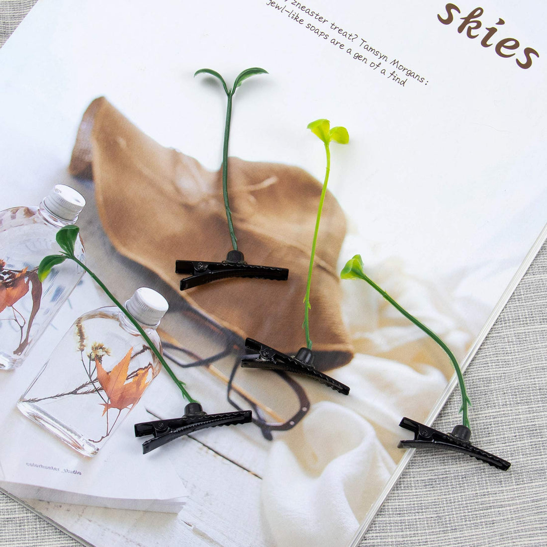 AUEAR, 20 Pack Plant Bean Sprout Hair Clips Hairpin Barrette Headwear Hair Accessories